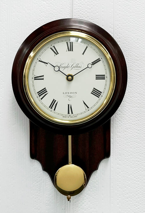 Vintage Knight & Gibbins London Battery Pendulum Wall Clock | Adelaide Clocks