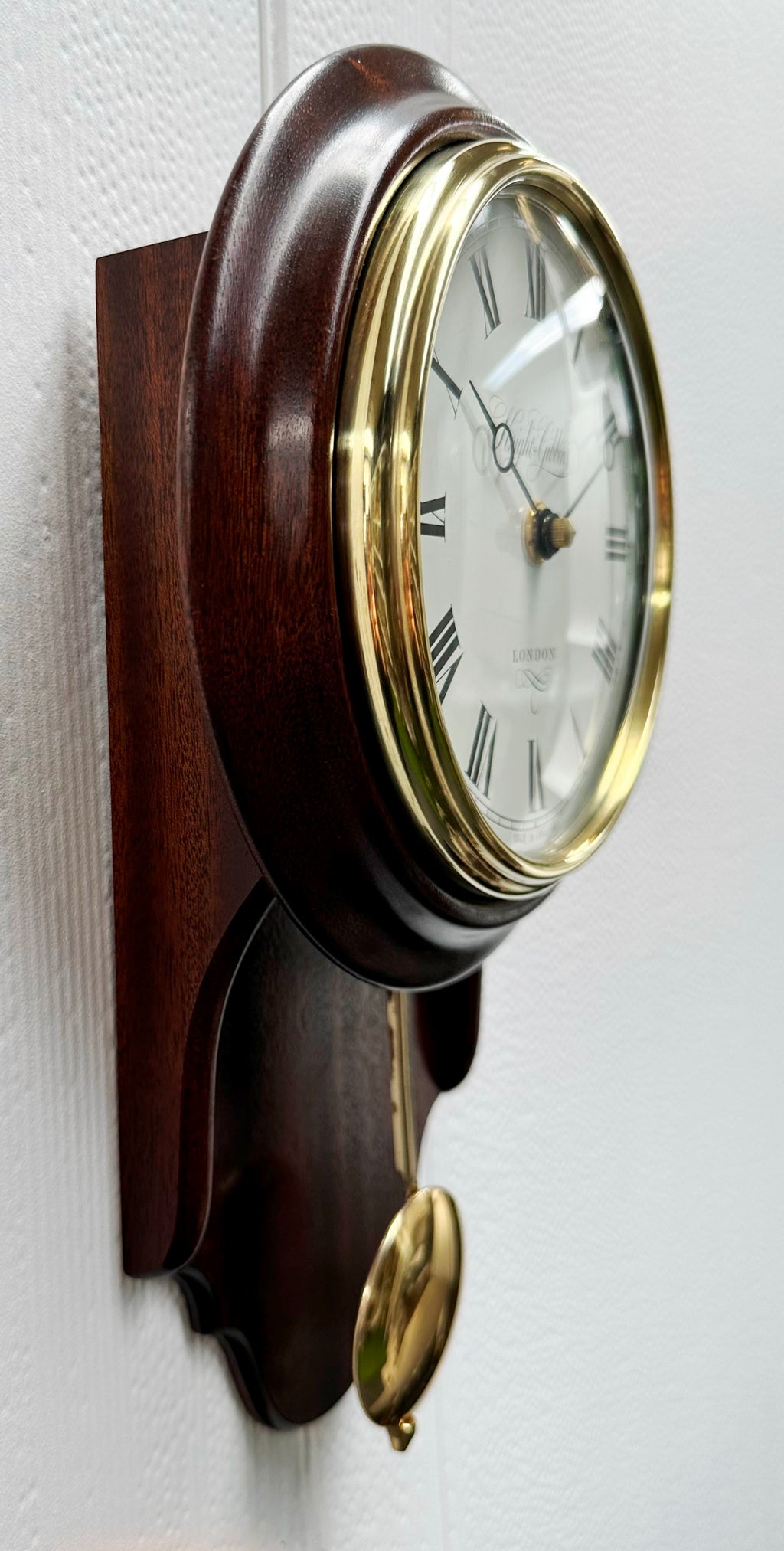 Vintage Knight & Gibbins London Battery Pendulum Wall Clock | Adelaide Clocks