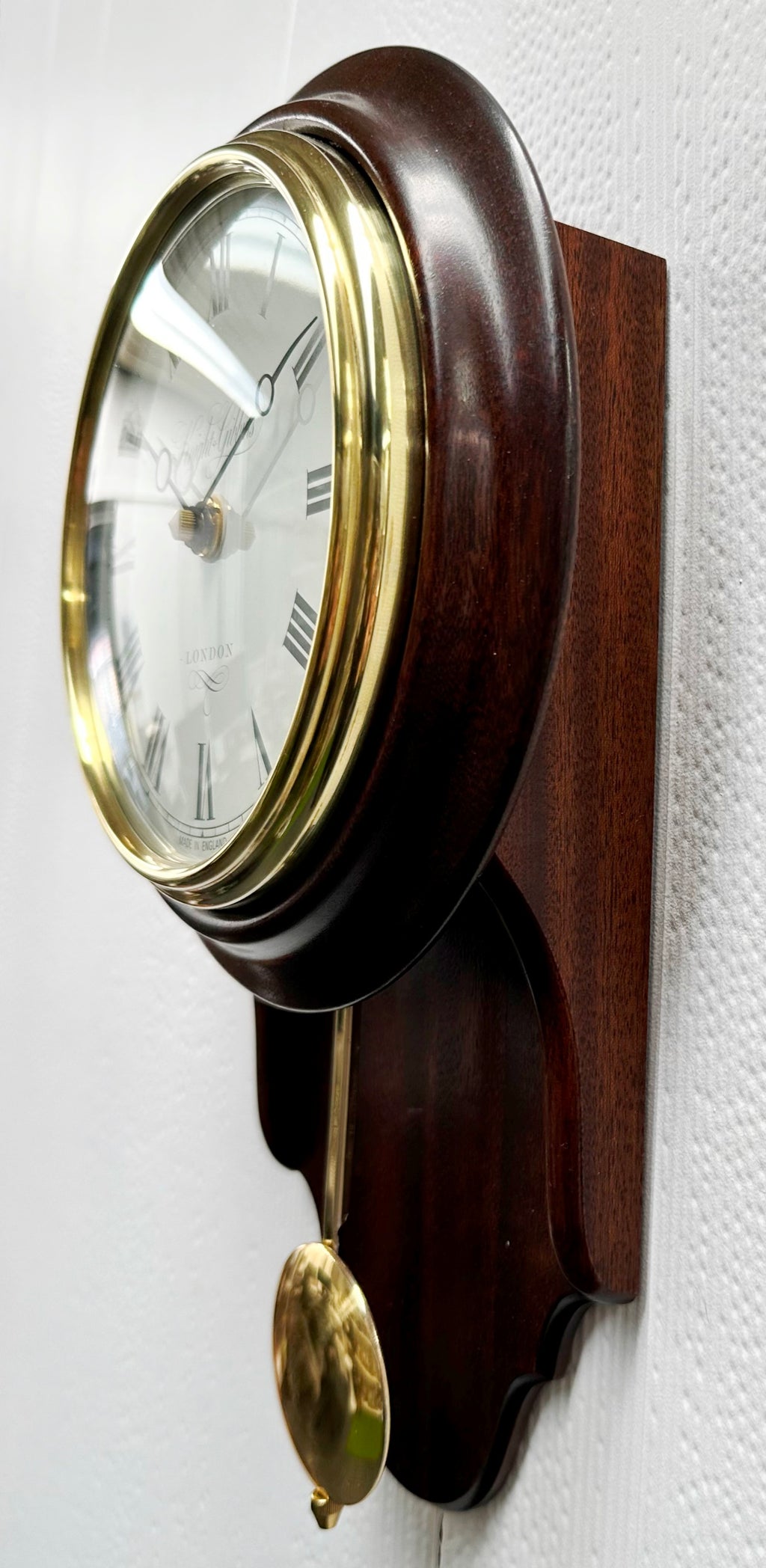 Vintage Knight & Gibbins London Battery Pendulum Wall Clock | Adelaide Clocks