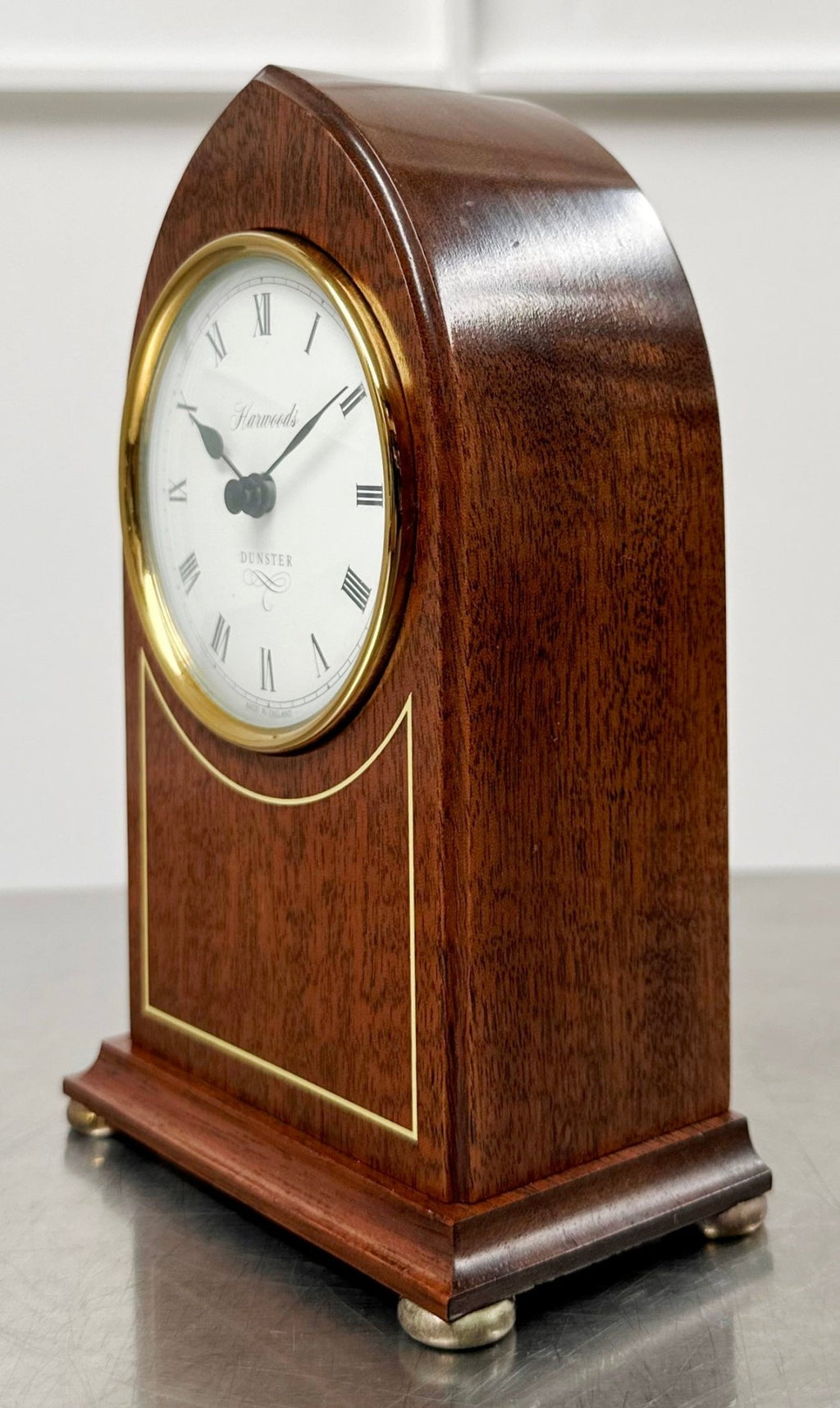 Vintage Harwoods England Cathedral Walnut Battery Mantel Clock | Adelaide Clocks