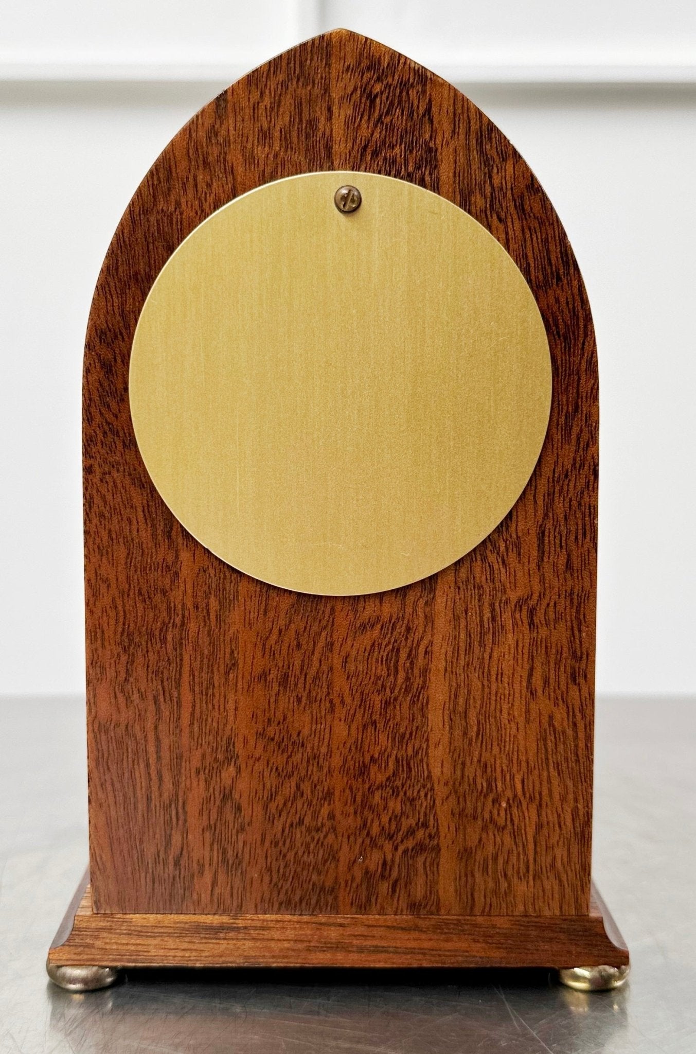 Vintage Harwoods England Cathedral Walnut Battery Mantel Clock | Adelaide Clocks