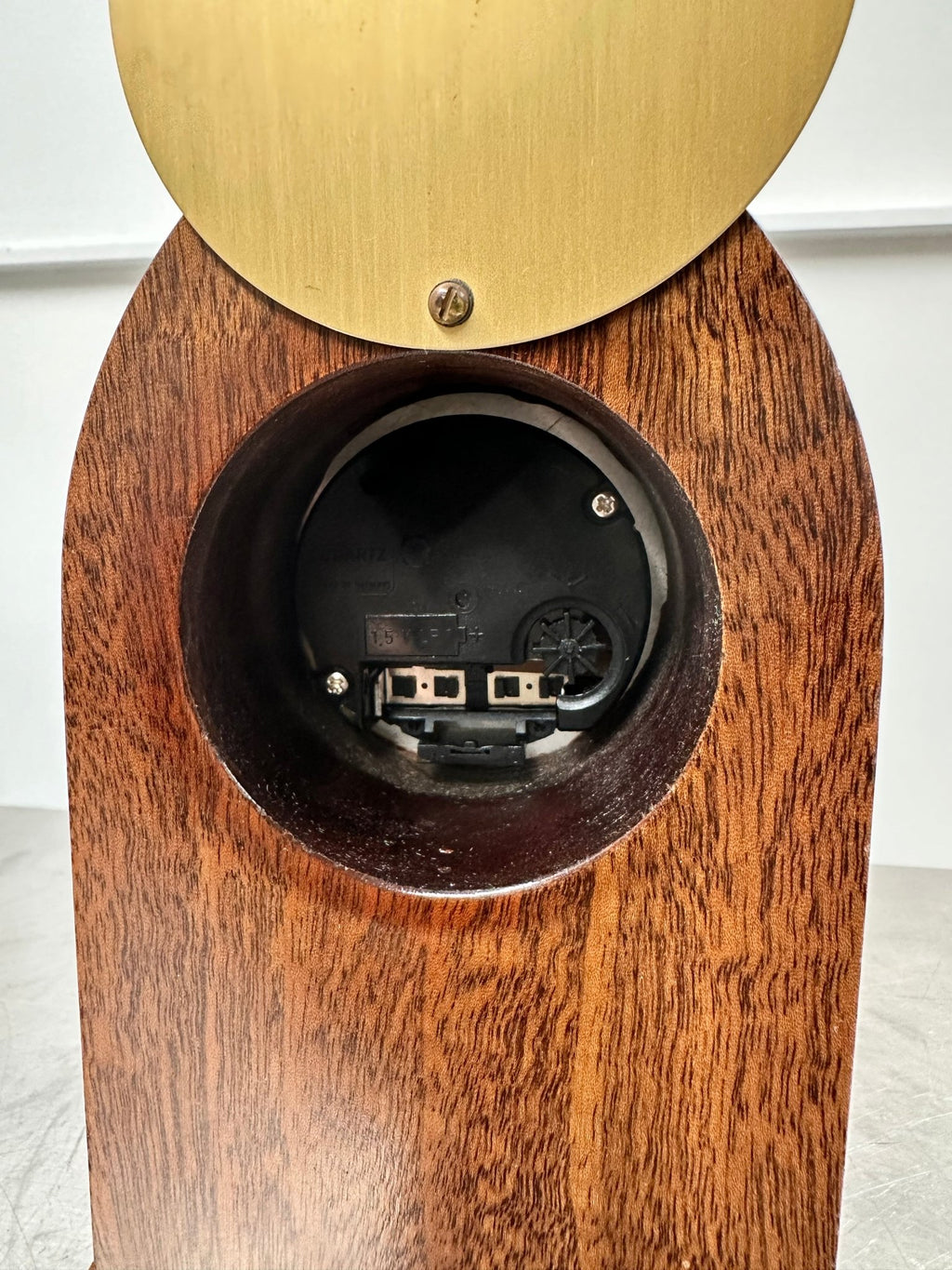 Vintage Harwoods England Cathedral Walnut Battery Mantel Clock | Adelaide Clocks