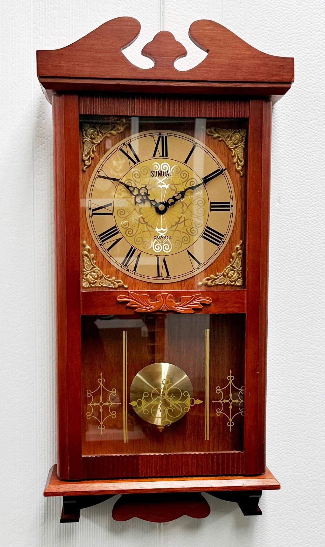 Vintage Sundial Pendulum Quartz Wall Clock | Adelaide Clocks