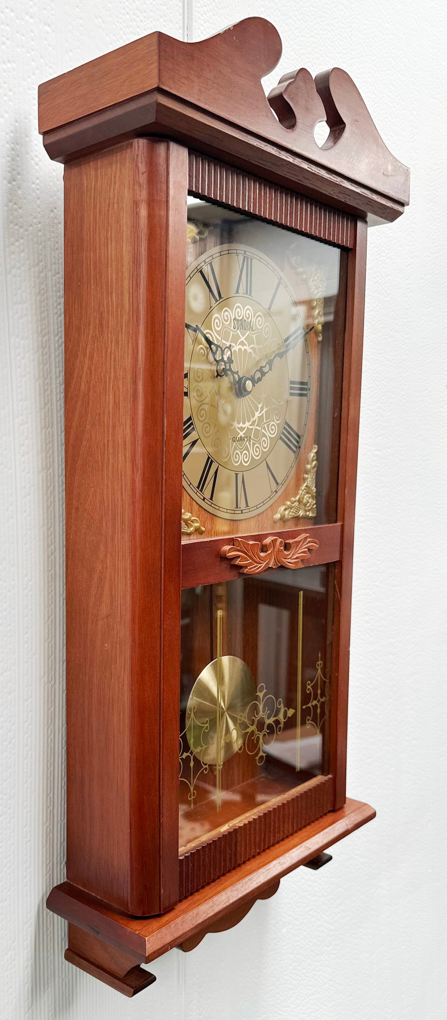 Vintage Sundial Pendulum Quartz Wall Clock | Adelaide Clocks