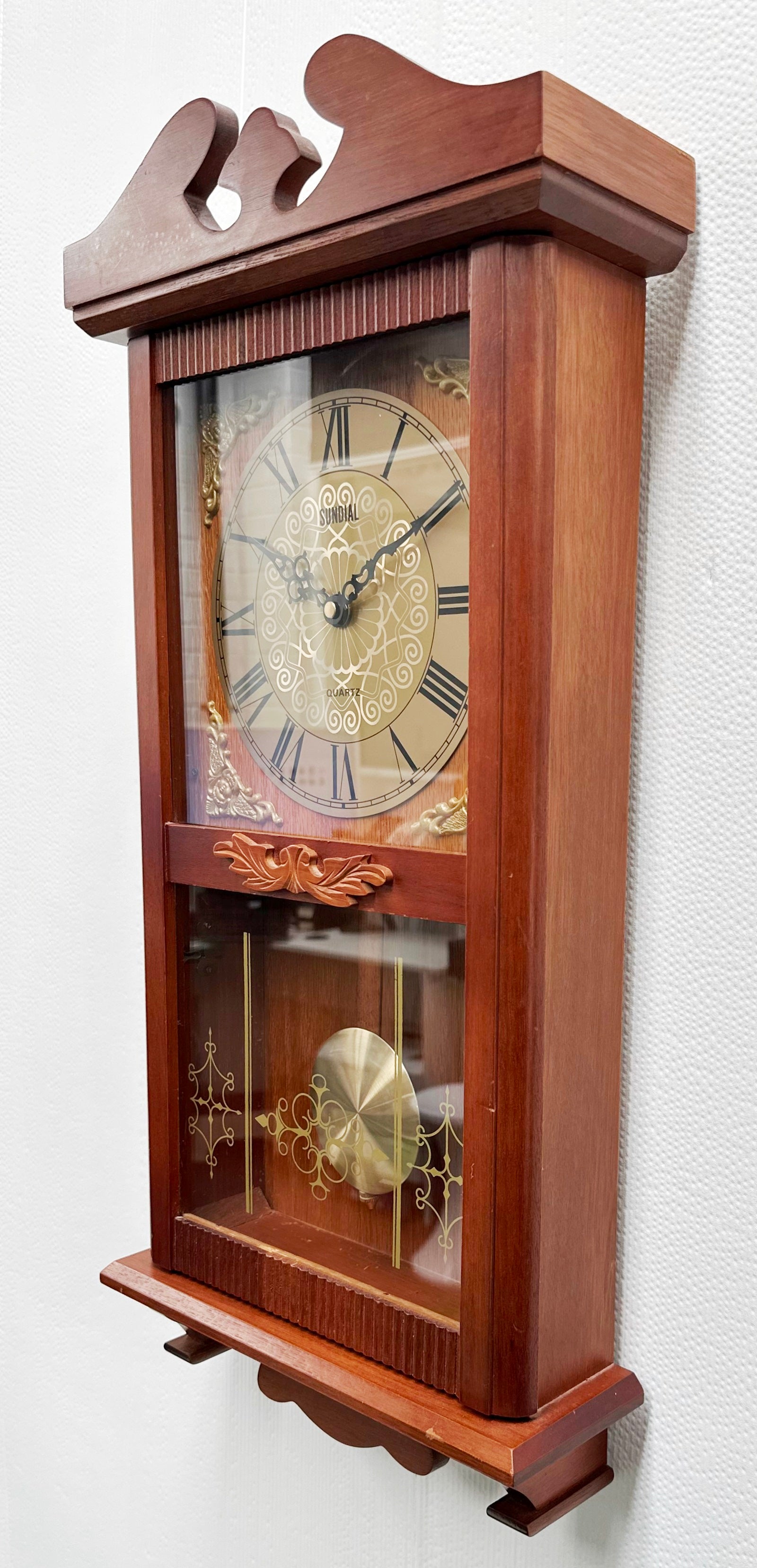 Vintage Sundial Pendulum Quartz Wall Clock | Adelaide Clocks