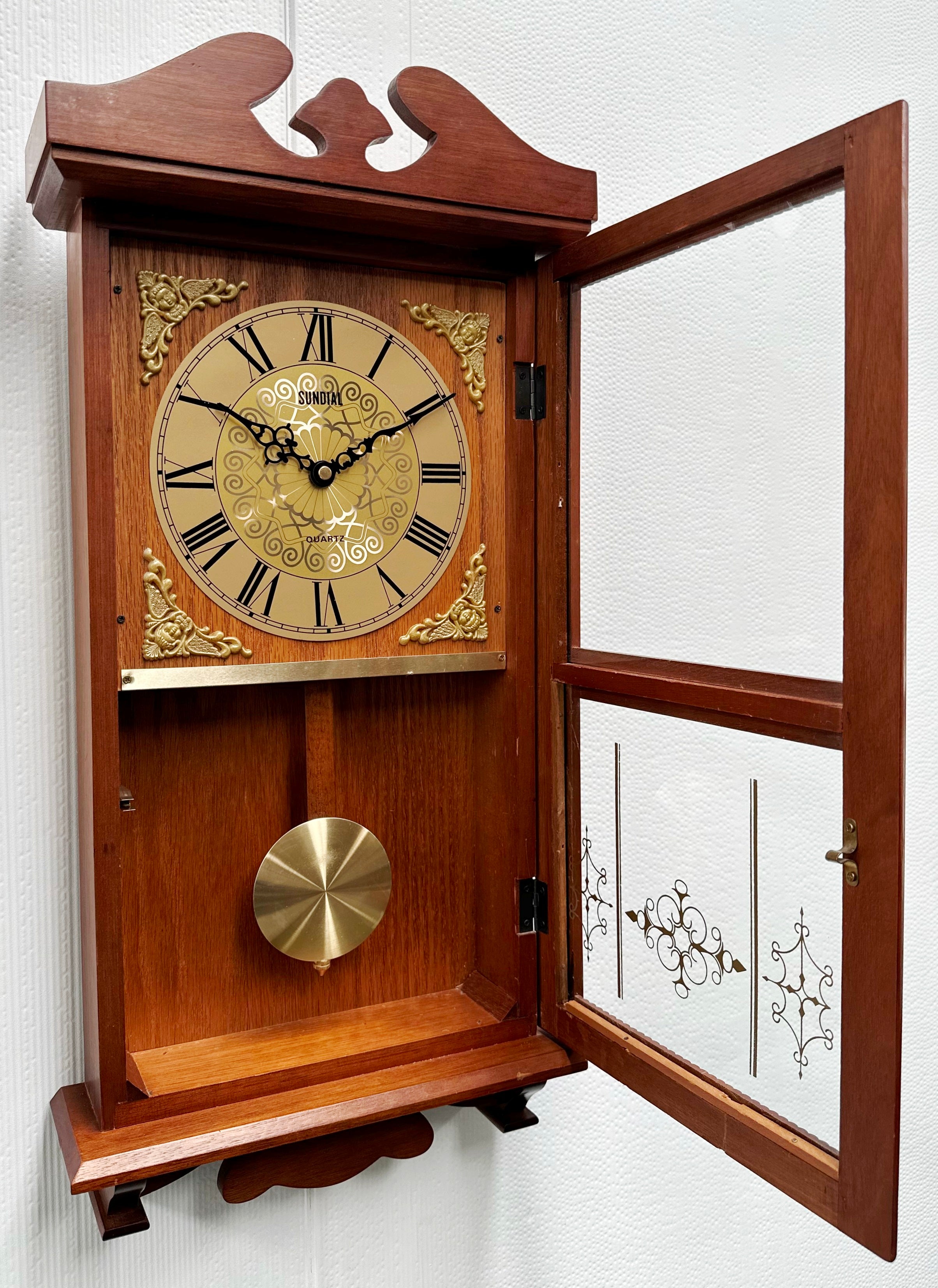 Vintage Sundial Pendulum Quartz Wall Clock | Adelaide Clocks