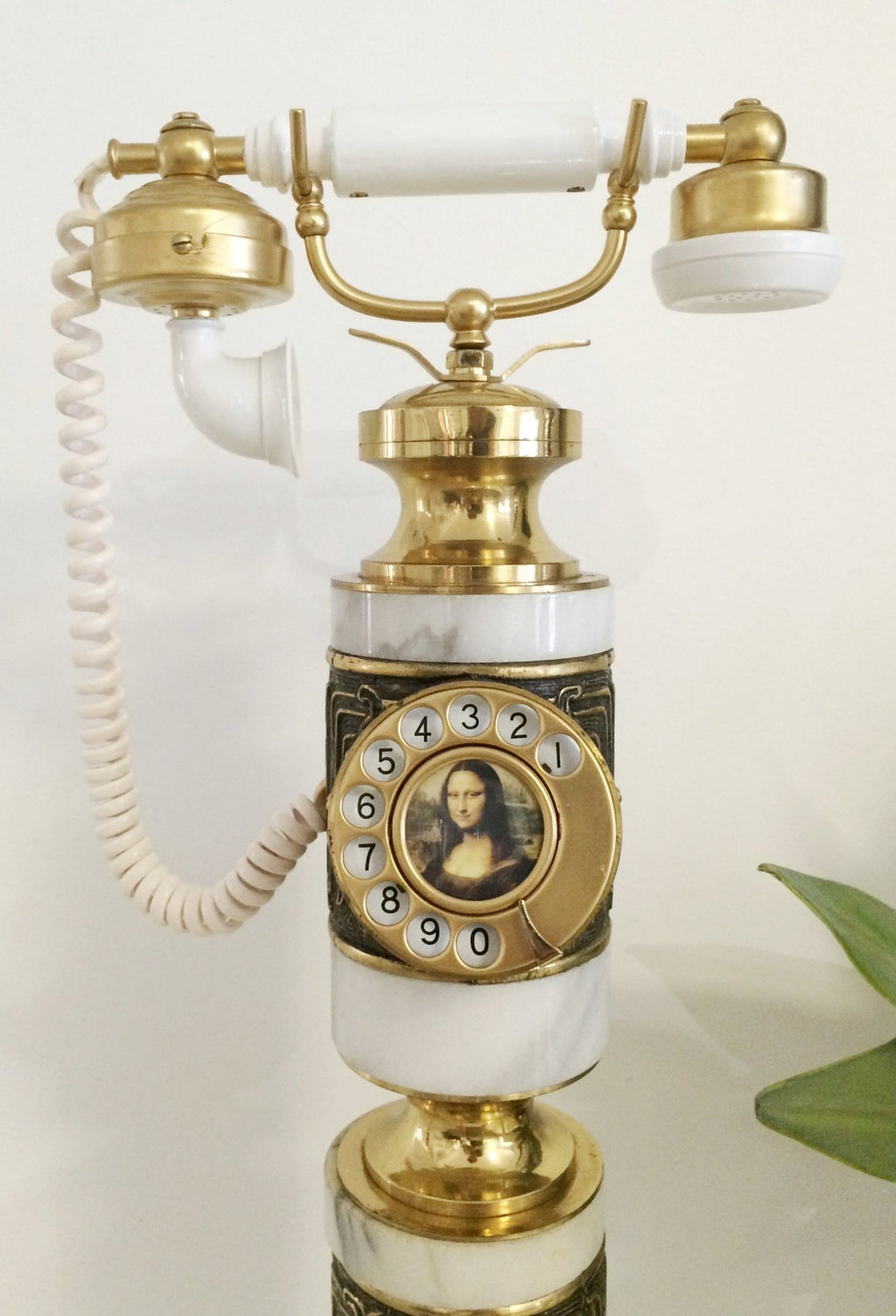 Vintage Marble and Brass Pedestal Rotary Telephone Stand | Adelaide Clocks 