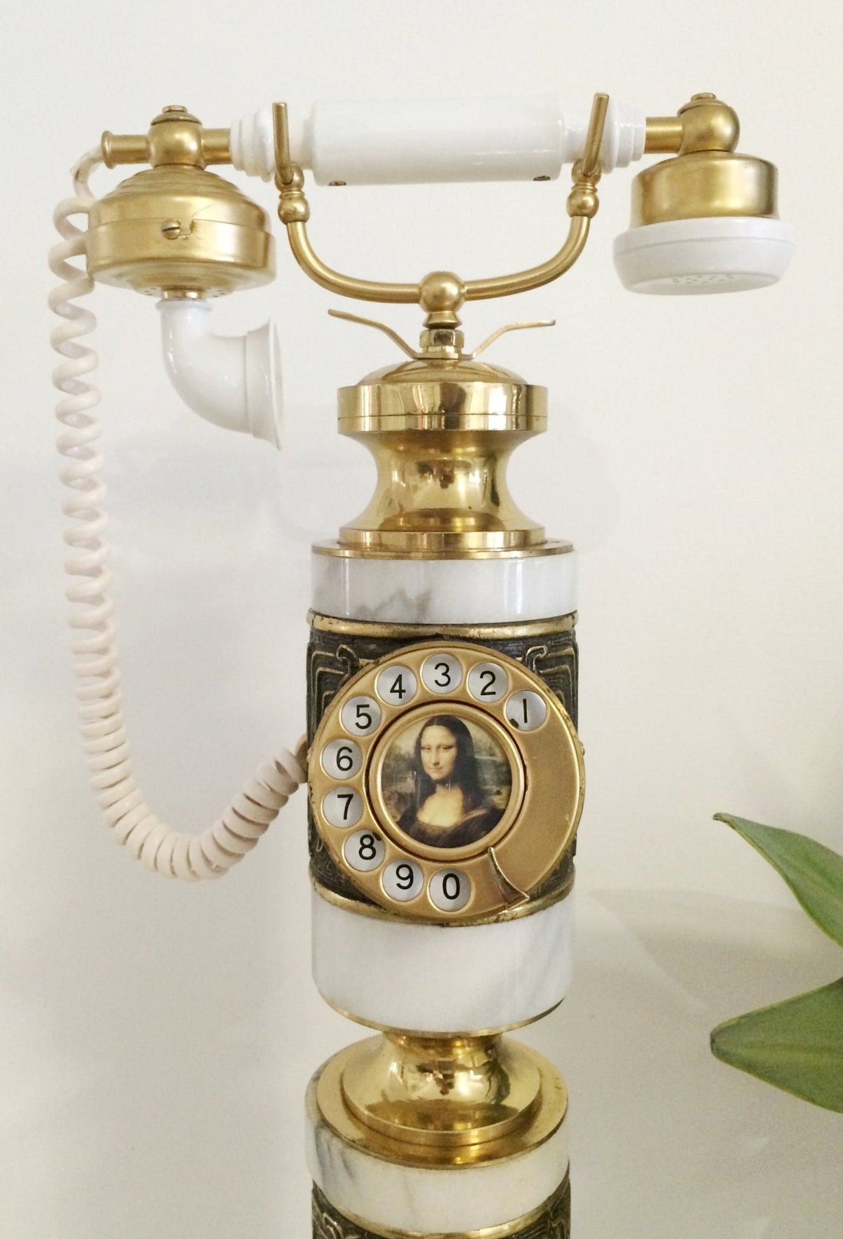 Vintage Marble and Brass Pedestal Rotary Telephone Stand | Adelaide Clocks 
