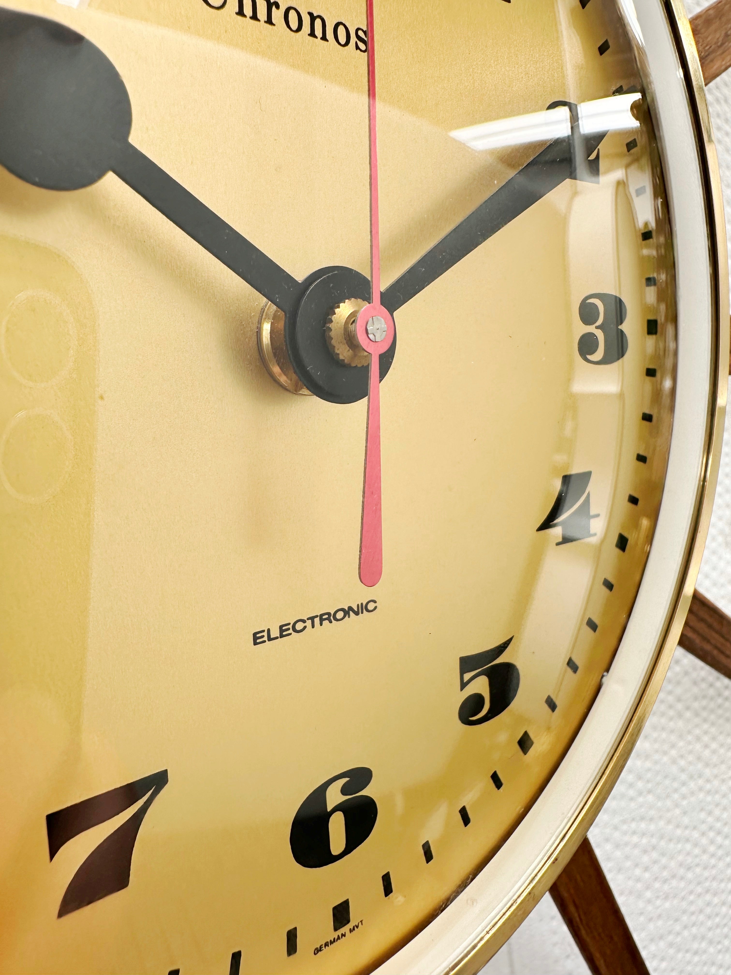 Vintage Starburst CHRONOS Electronic Quartz German Wall Clock | Adelaide Clocks