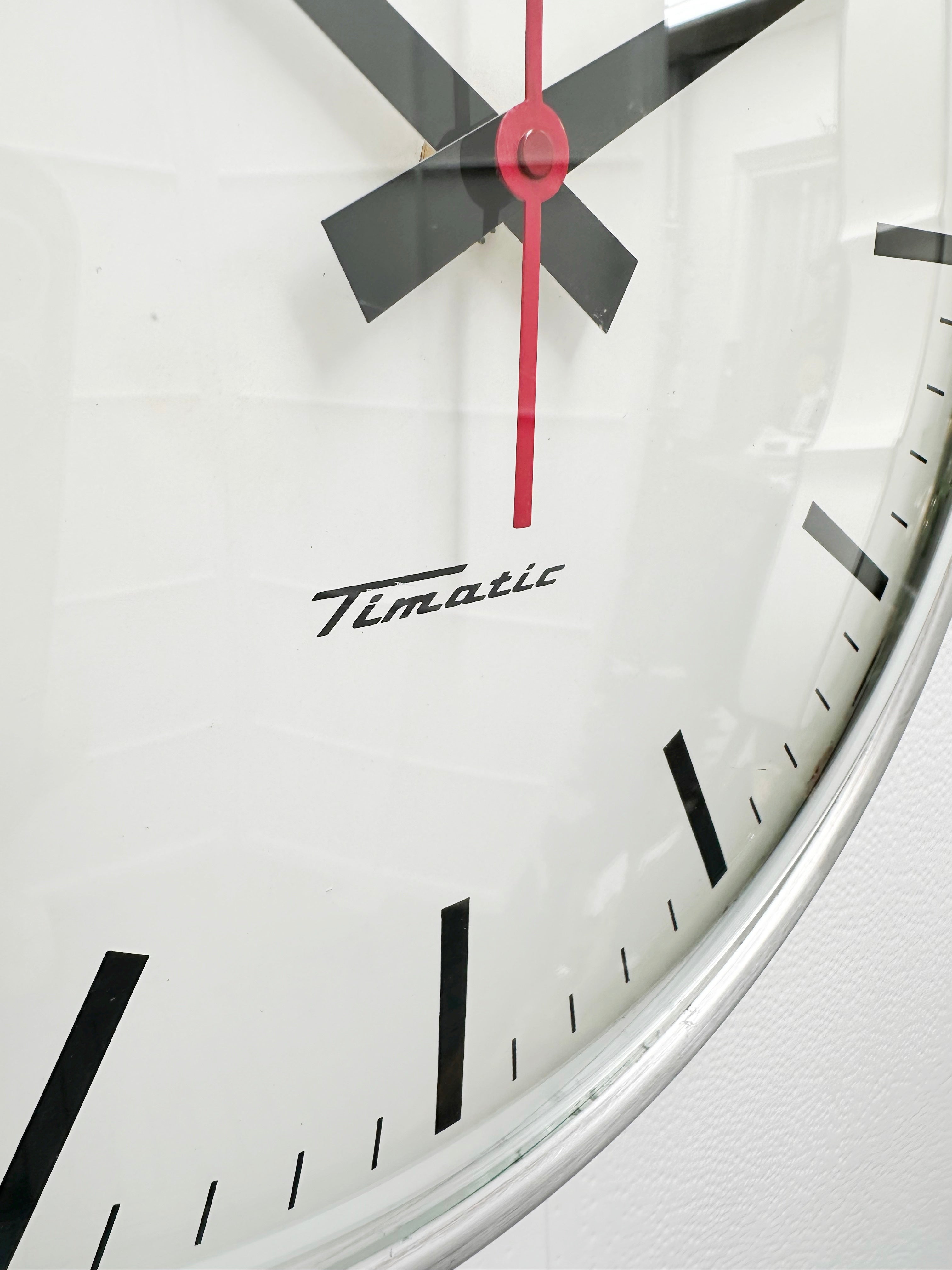 Vintage TIMATIC Battery Station Wall School Clock | Adelaide Clocks