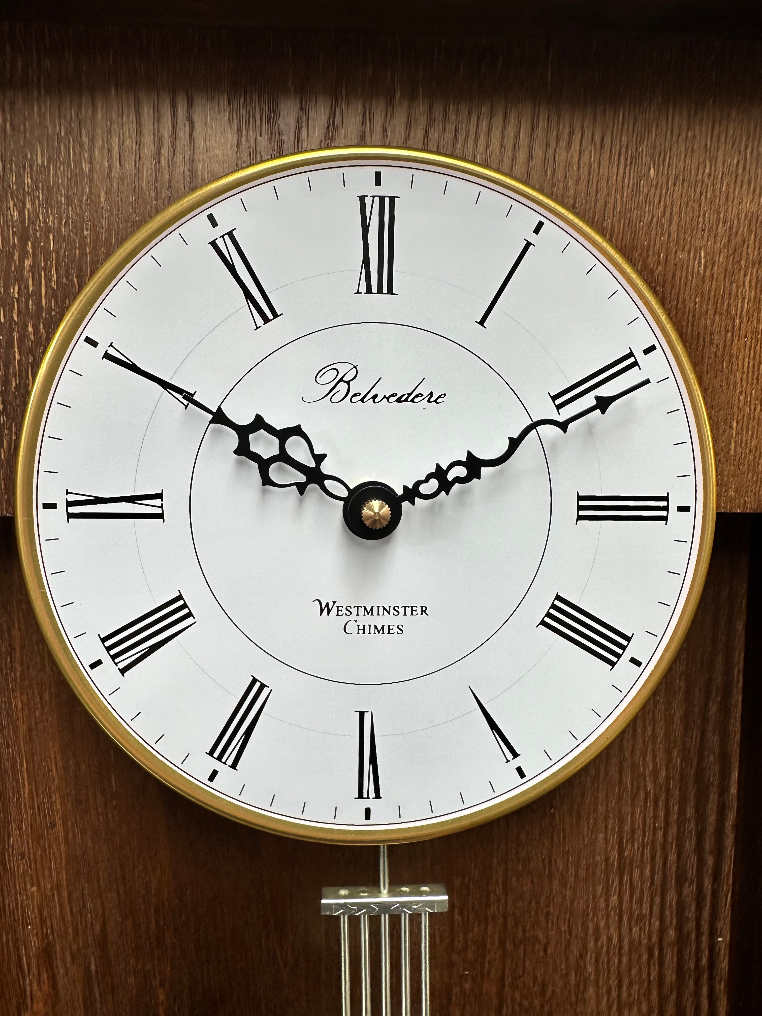 Vintage Belvedere Westminster Chime Quartz Wall Clock | Adelaide Clocks
