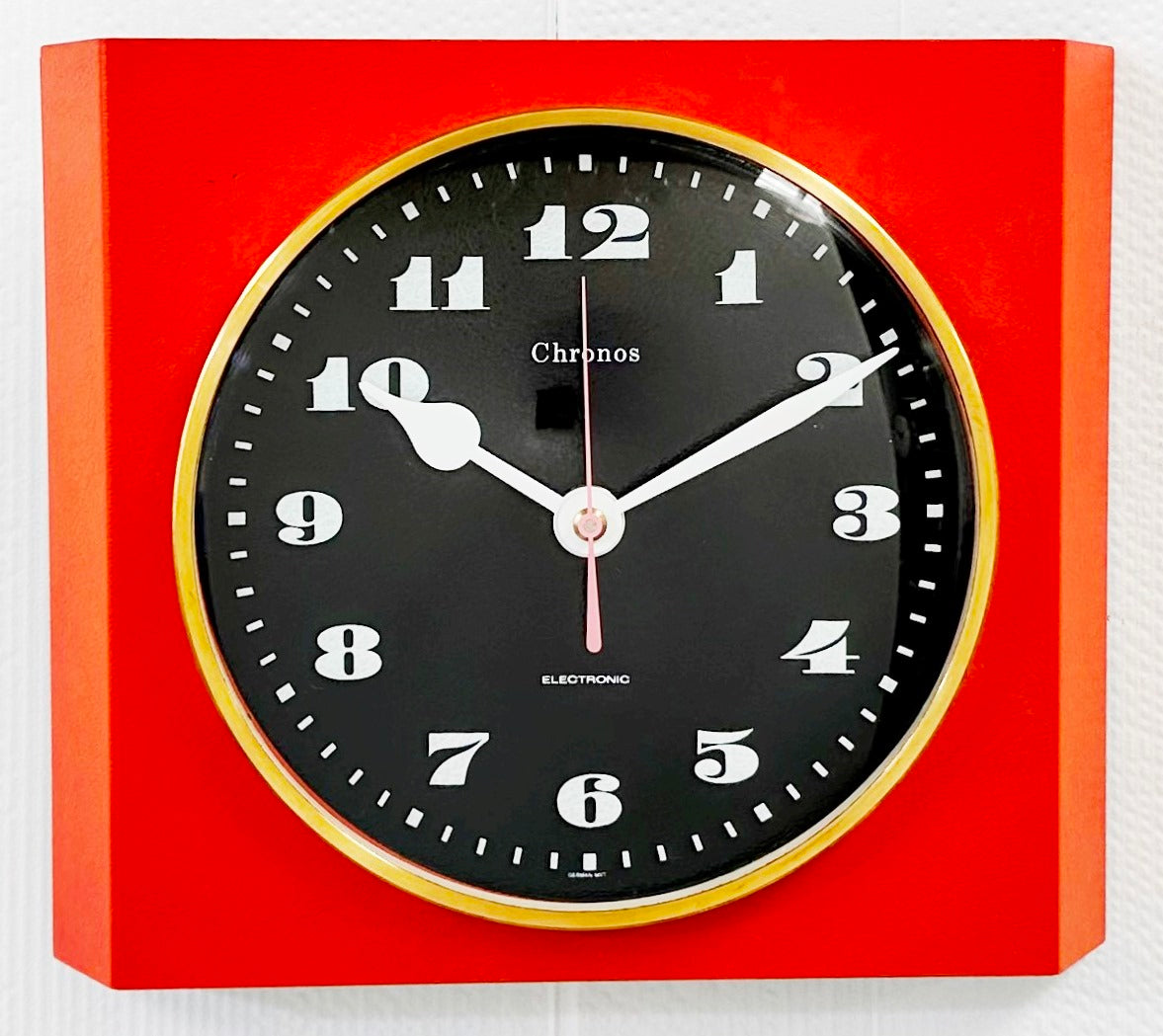 Vintage Retro Orange CHRONOS Kitchen Wall Clock | Adelaide Clocks