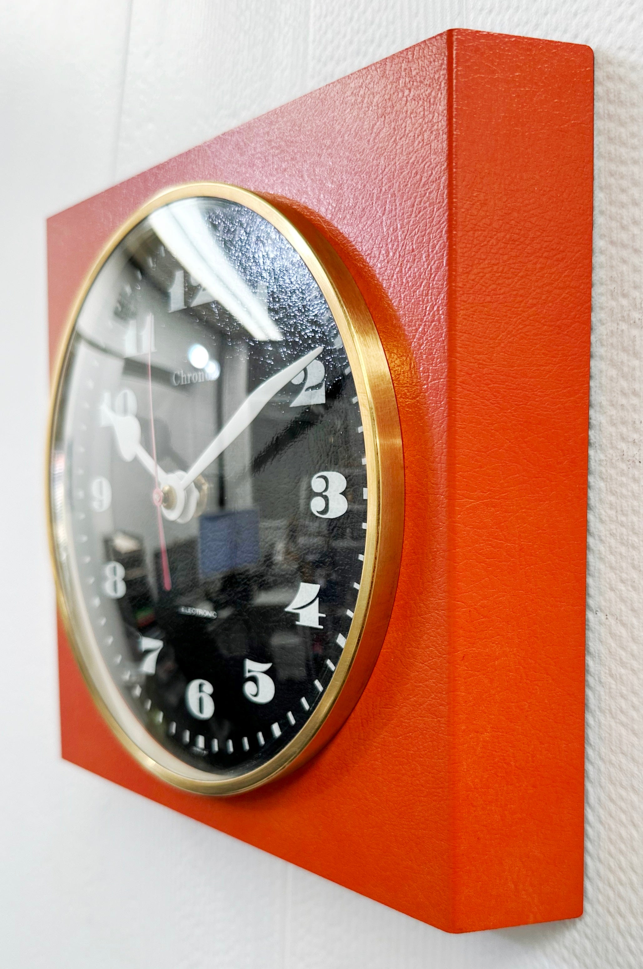 Vintage Retro Orange CHRONOS Electronic Kitchen Wall Clock | Adelaide Clocks