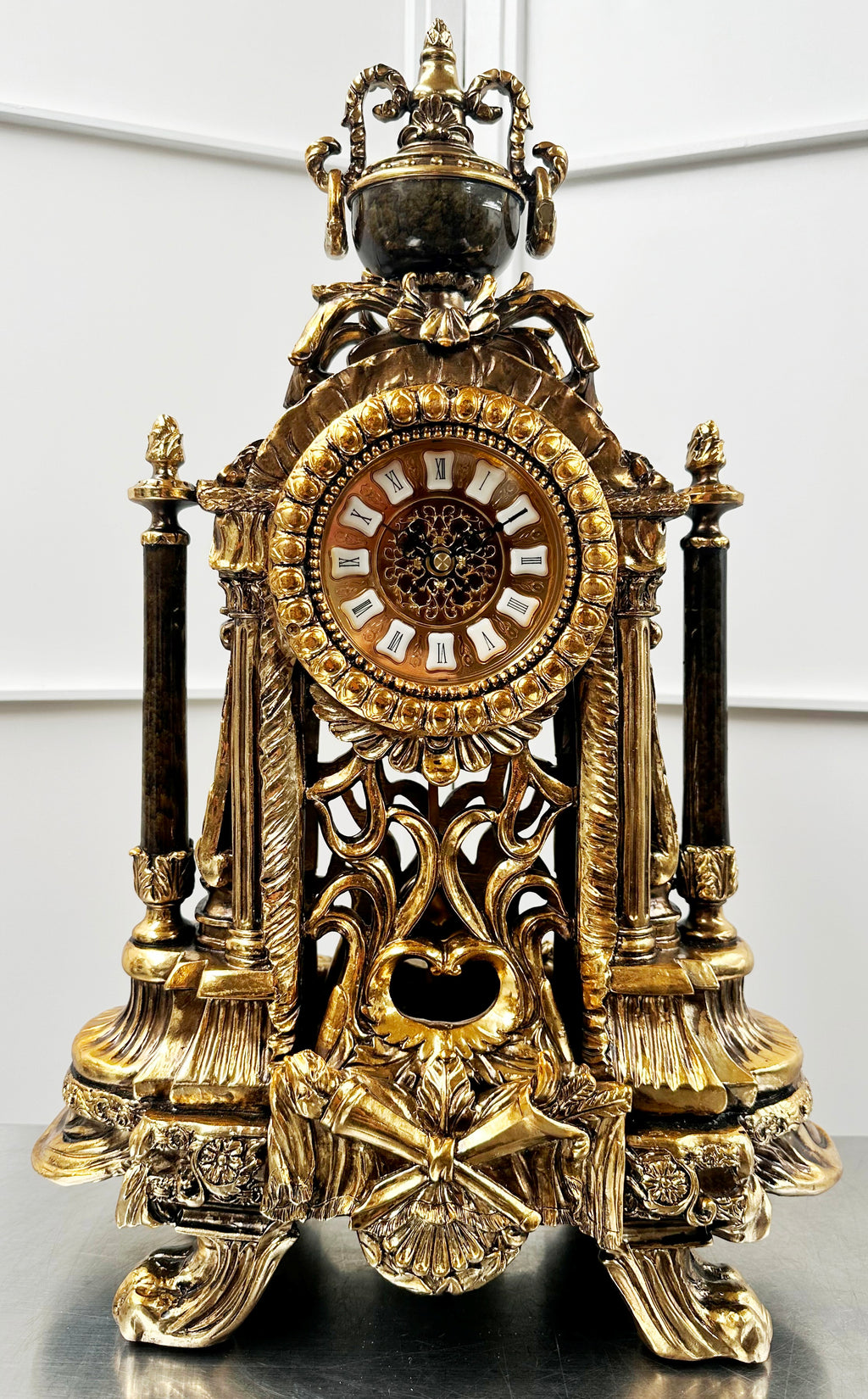 Vintage Figural Battery Pendulum Mantel Clock | Adelaide Clocks