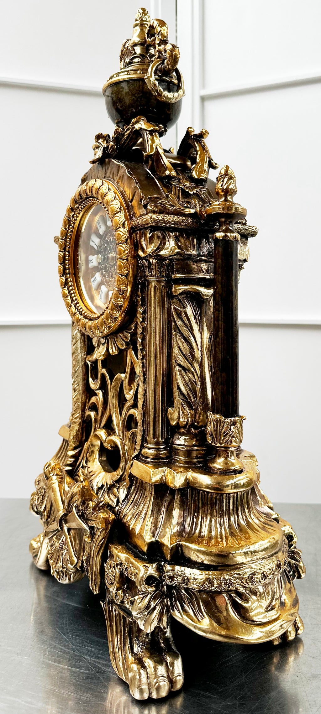 Vintage Figural Battery Pendulum Mantel Clock | Adelaide Clocks