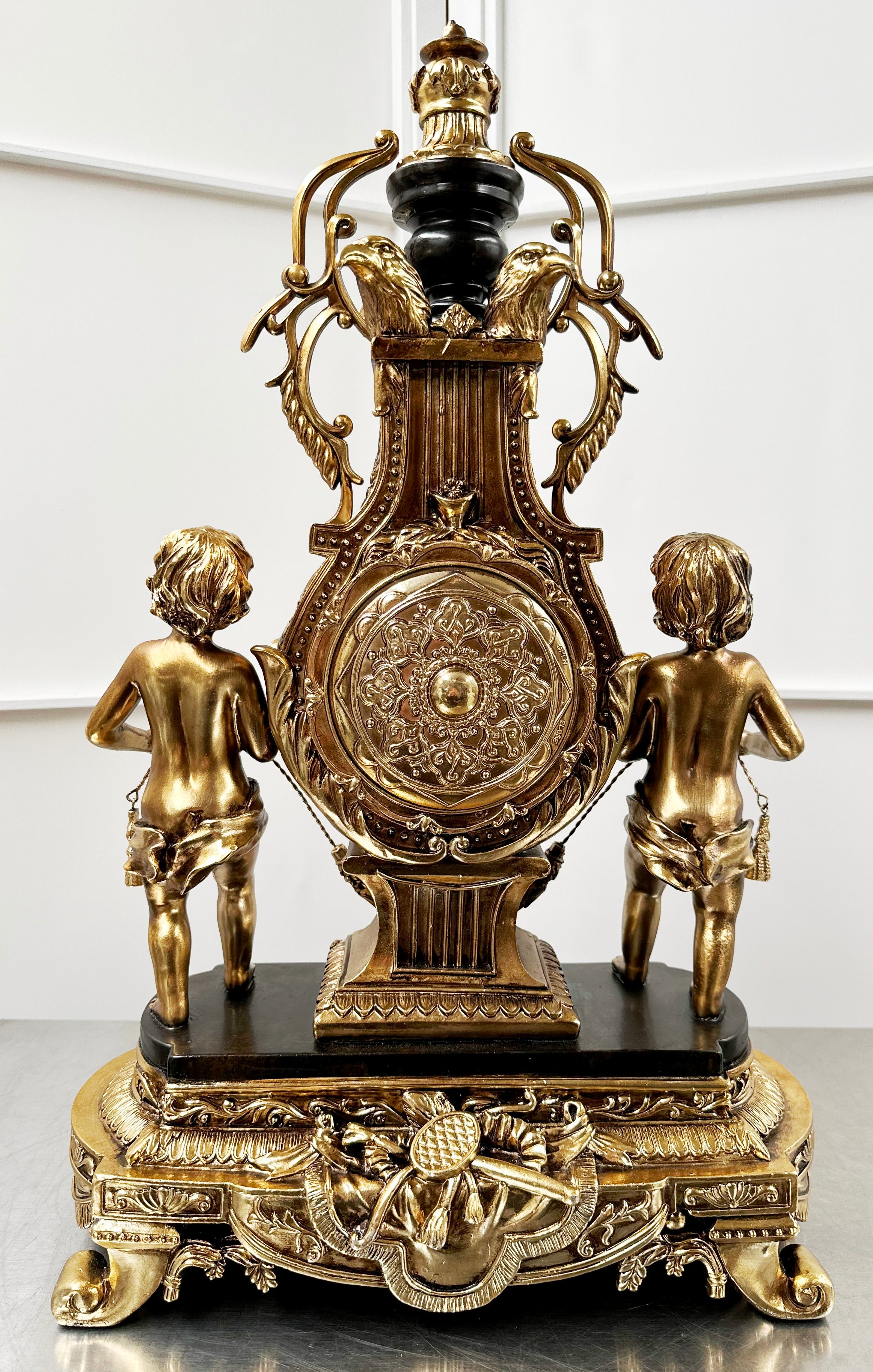 Vintage Figural Cherub Cupid Eagle Battery Mantel Clock | Adelaide Clocks