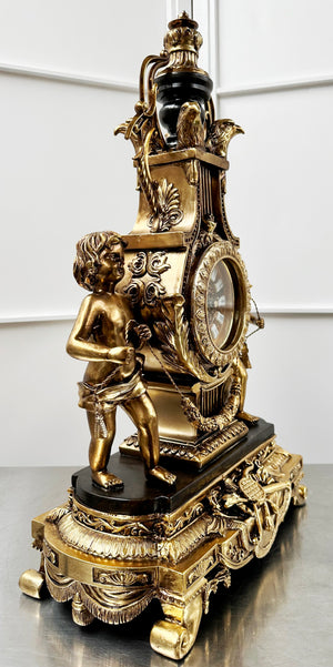 Vintage Figural Cherub Cupid Eagle Battery Mantel Clock | Adelaide Clocks