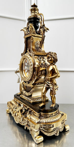 Vintage Figural Cherub Cupid Eagle Battery Mantel Clock | Adelaide Clocks