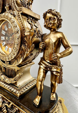 Vintage Figural Cherub Cupid Eagle Battery Mantel Clock | Adelaide Clocks