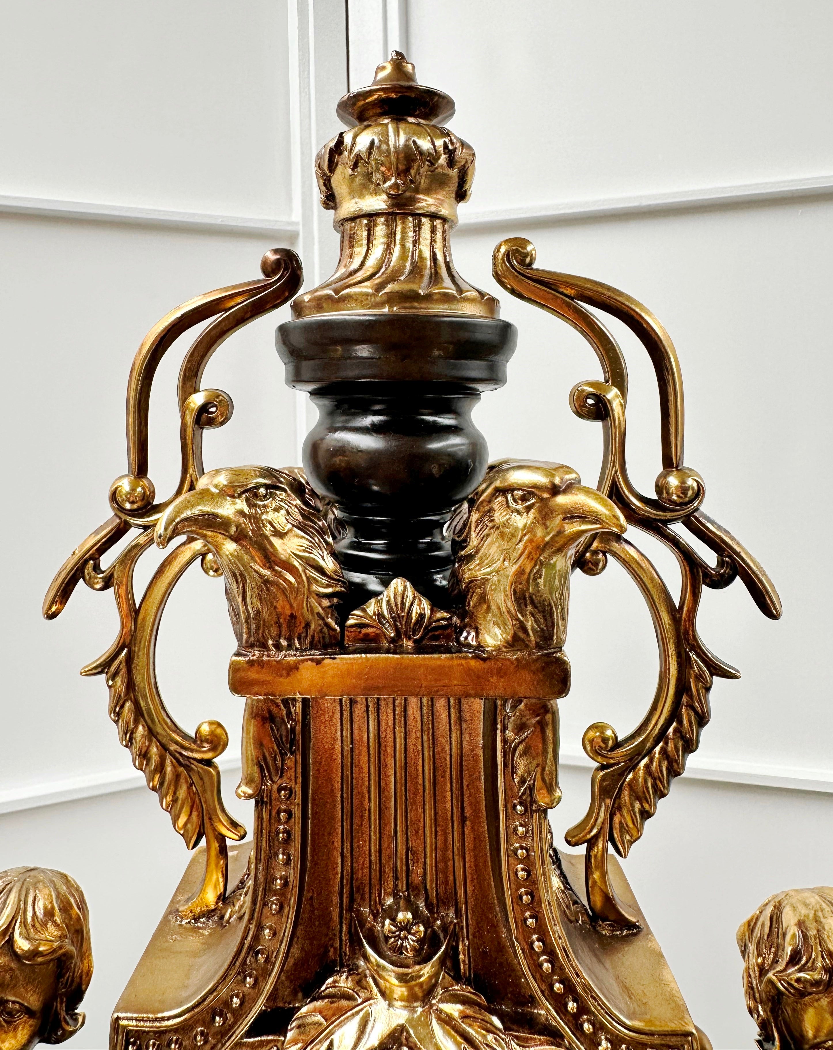 Vintage Figural Cherub Cupid Eagle Battery Mantel Clock | Adelaide Clocks