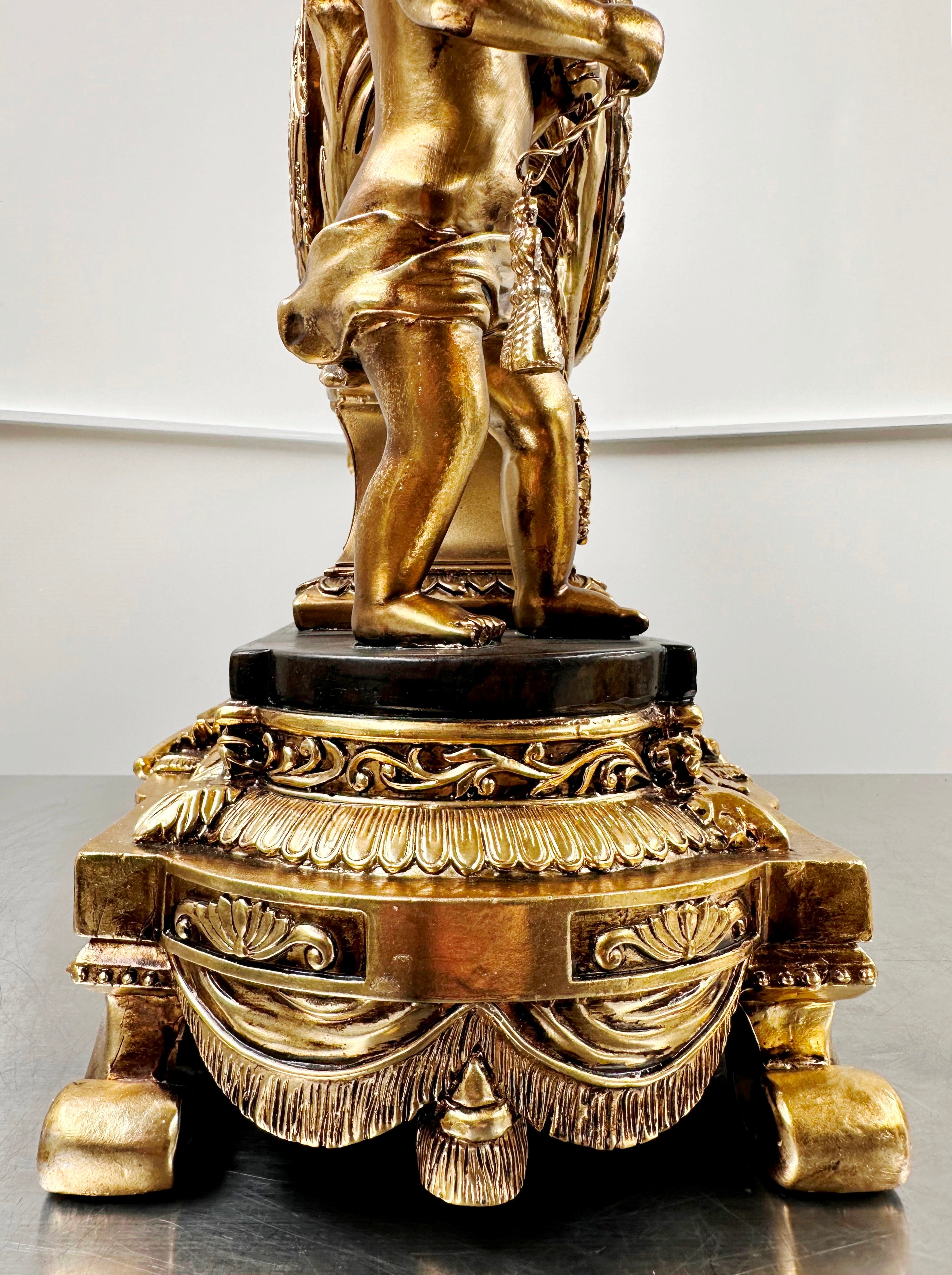 Vintage Figural Cherub Cupid Eagle Battery Mantel Clock | Adelaide Clocks