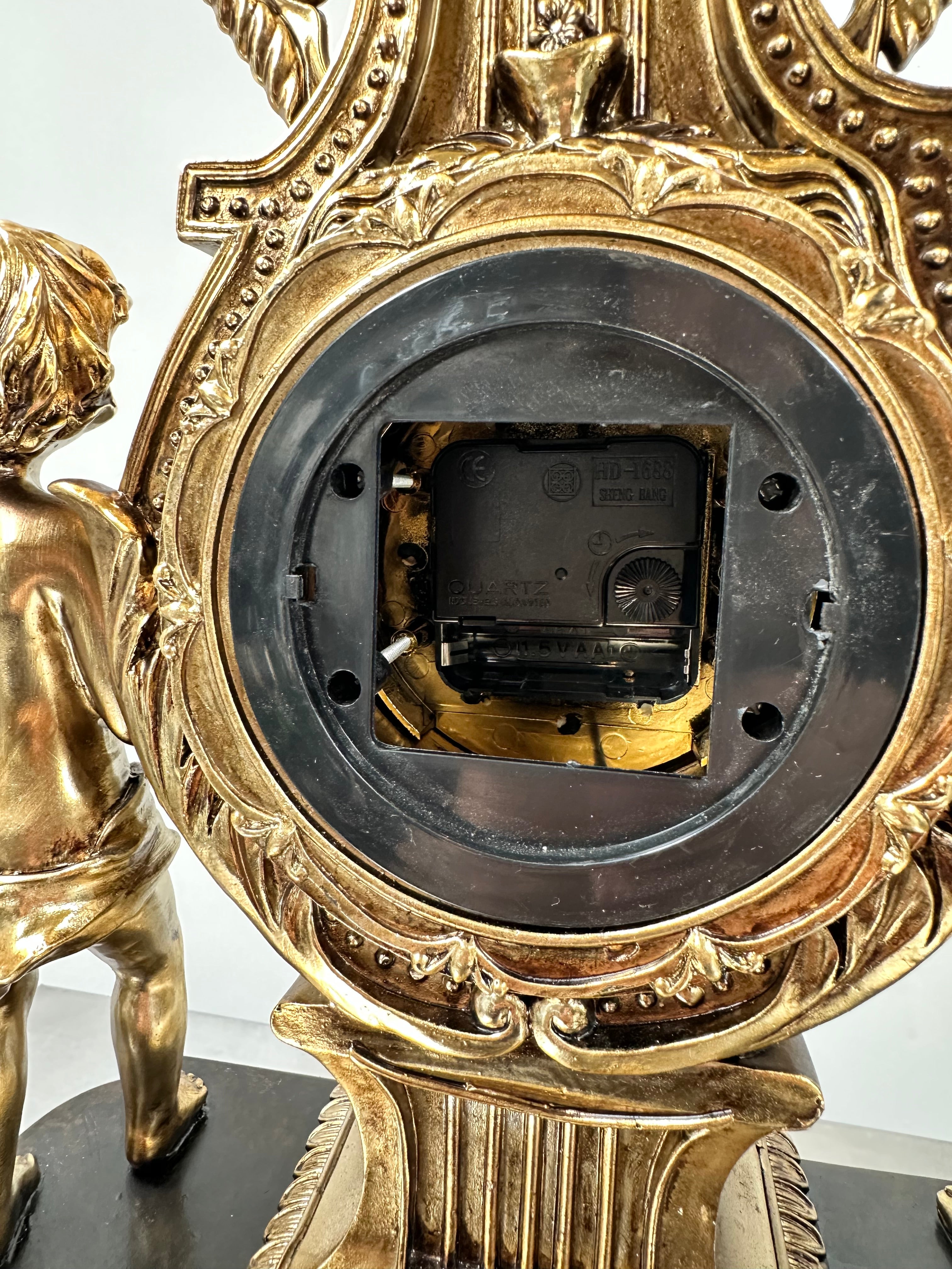 Vintage Figural Cherub Cupid Eagle Battery Mantel Clock | Adelaide Clocks