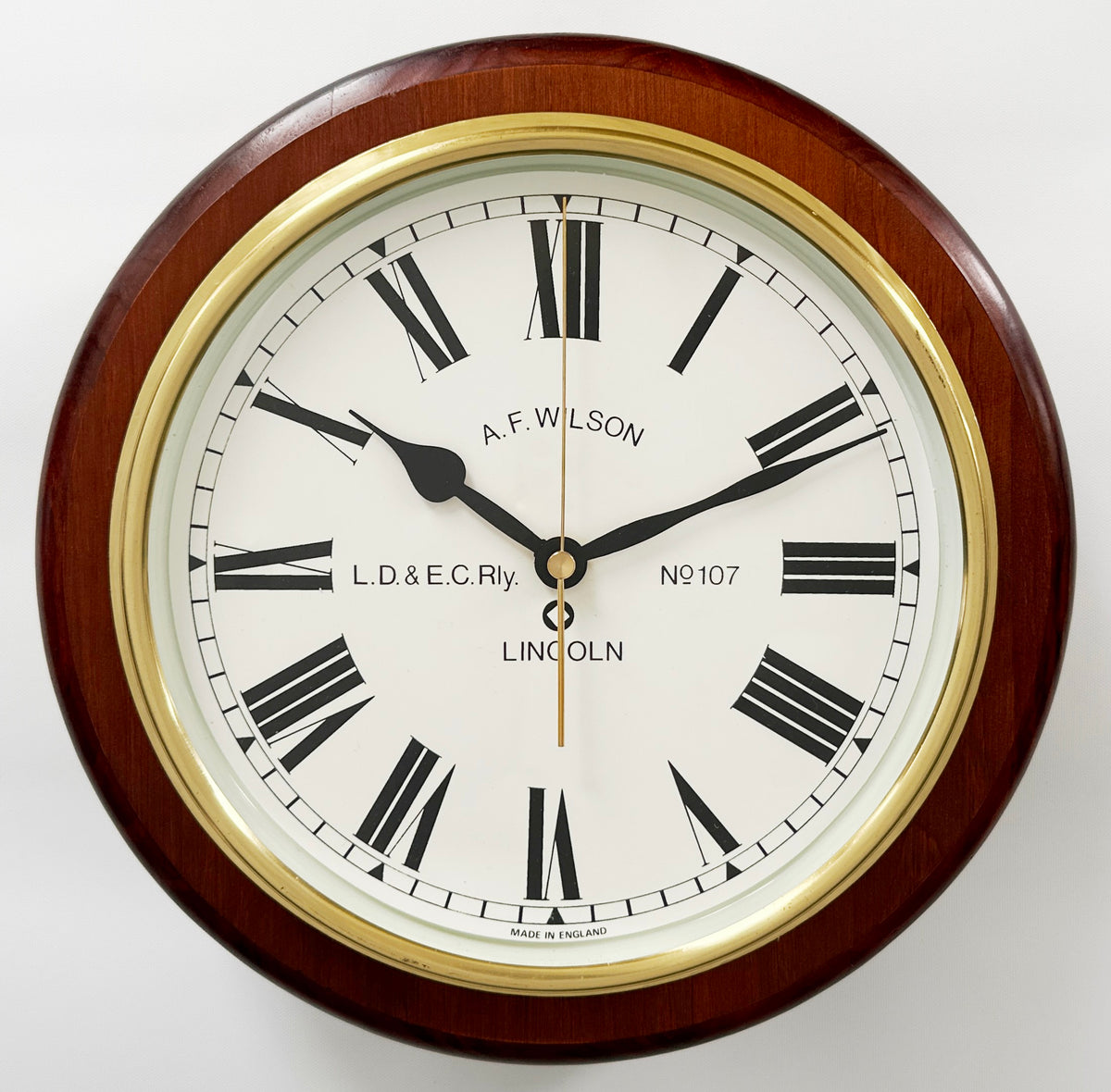 Vintage Lincoln England Station Battery Wall Clock | Adelaide Clocks