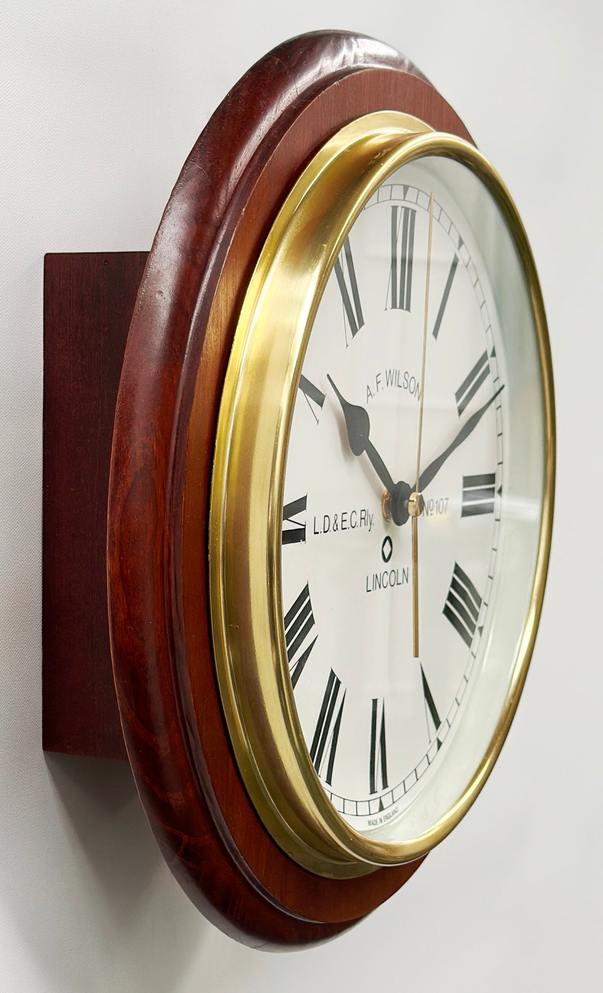 Vintage Lincoln England Station Battery Wall Clock | Adelaide Clocks