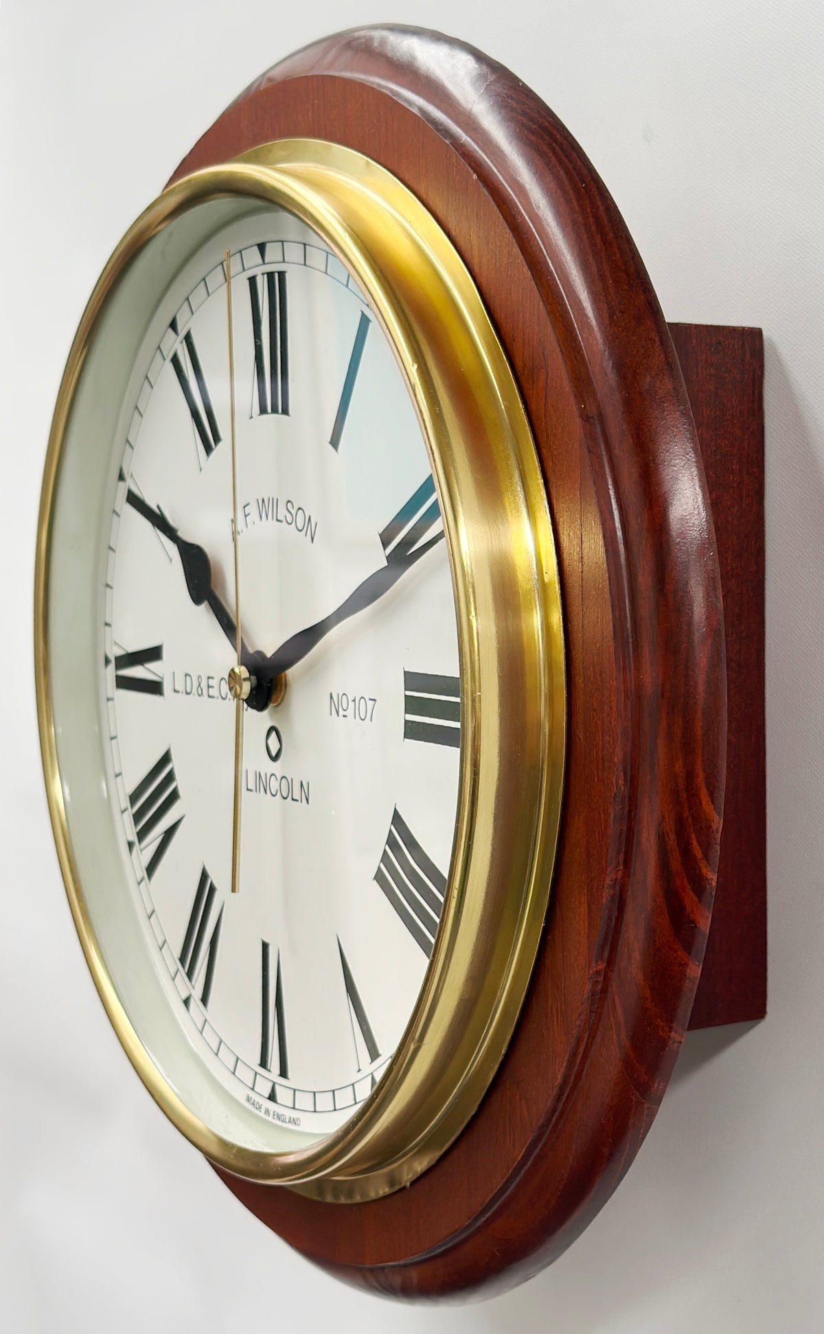 Vintage Lincoln England Station Battery Wall Clock | Adelaide Clocks