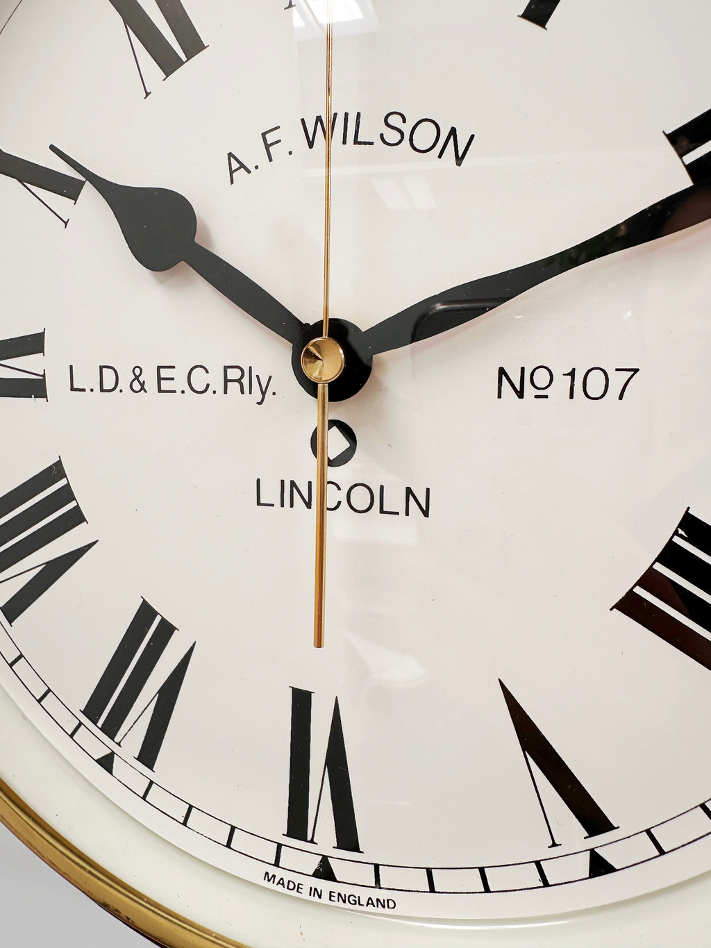 Vintage Lincoln England Station Battery Wall Clock | Adelaide Clocks