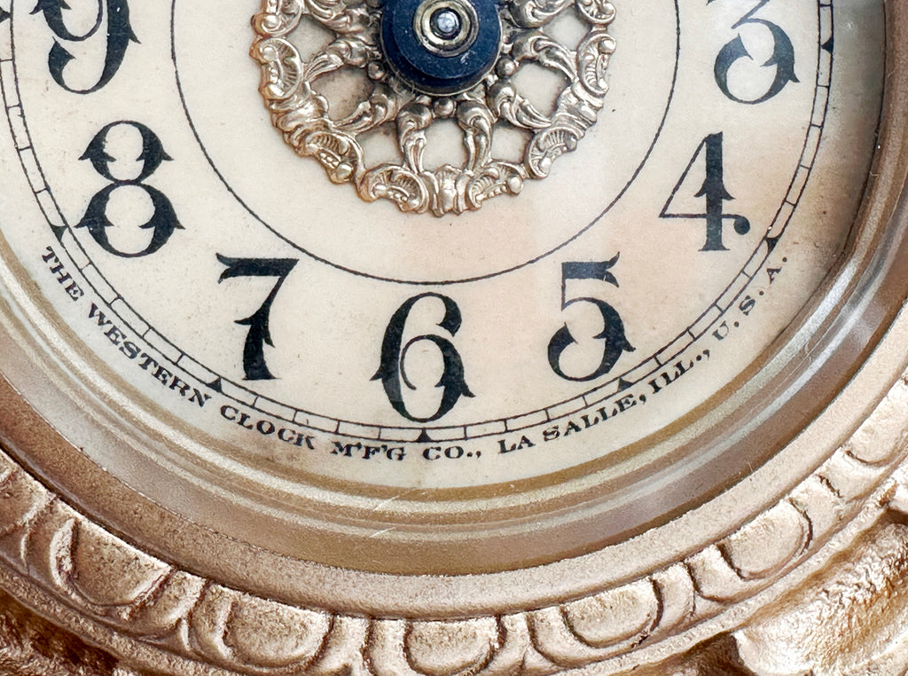 Antique Figural Western Clock Co. U.S.A. Westclox Mantel Clock | Adelaide Clocks