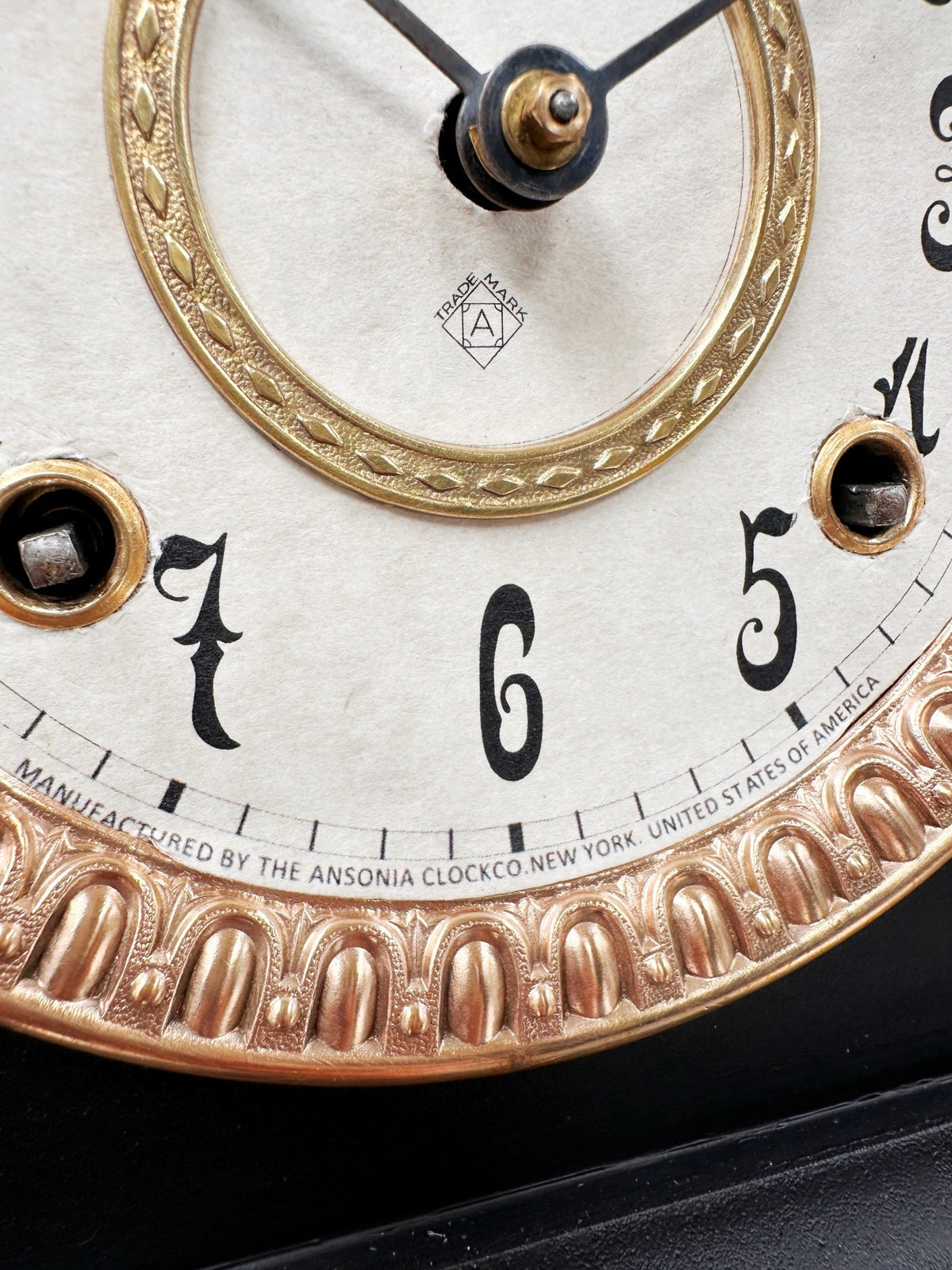 Antique Cast Iron Ansonia Hammer on Coil Chime Mantel Clock | Adelaide Clocks