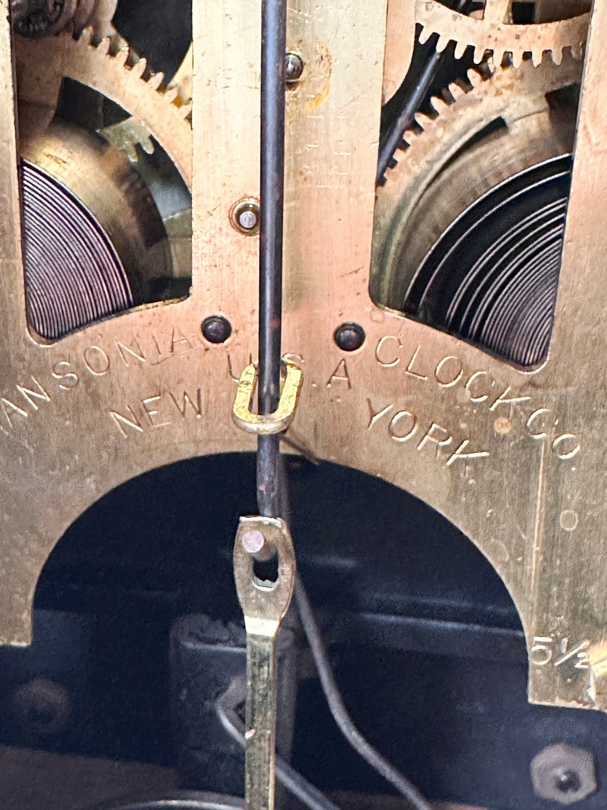 Antique Cast Iron Ansonia Hammer on Coil Chime Mantel Clock | Adelaide Clocks