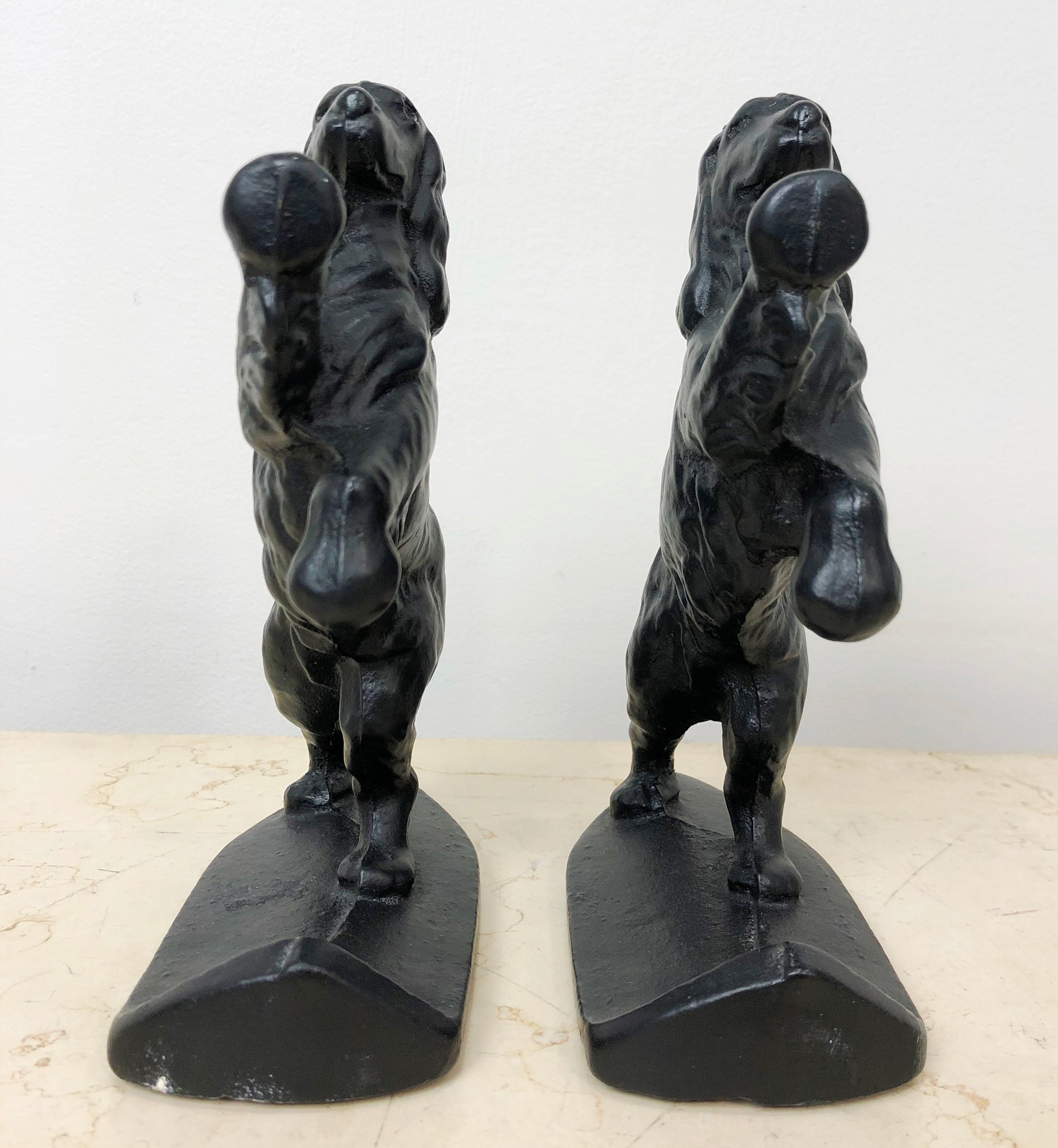 Vintage Pair Cocker Spaniel Dog Cast Iron Black Bookends | eXibit collection