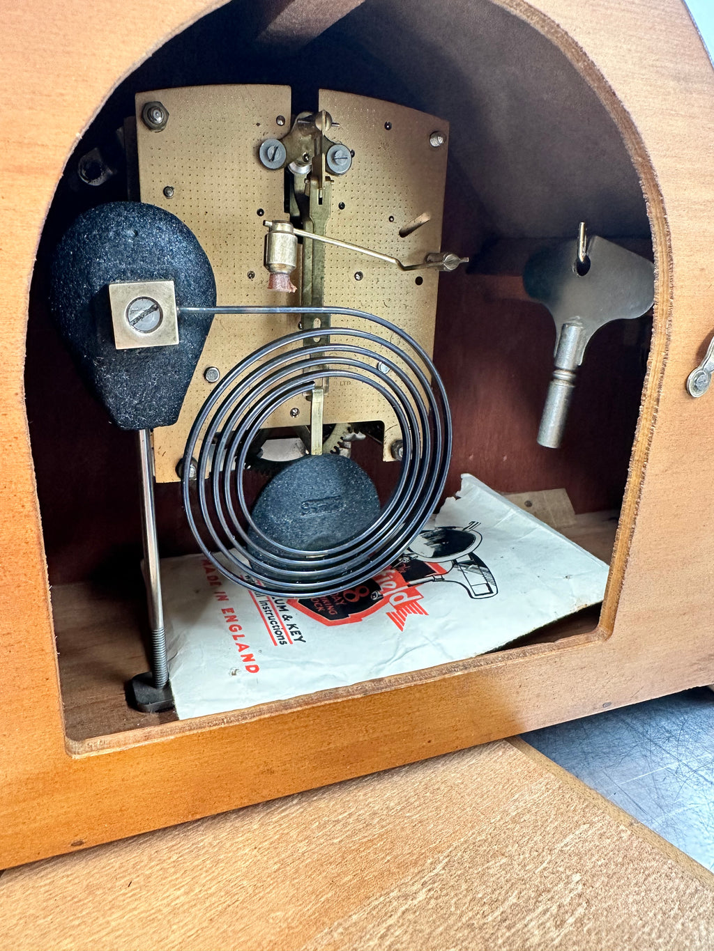 Original Vintage Enfield Hammer Chime Mantel Clock | Adelaide Clocks