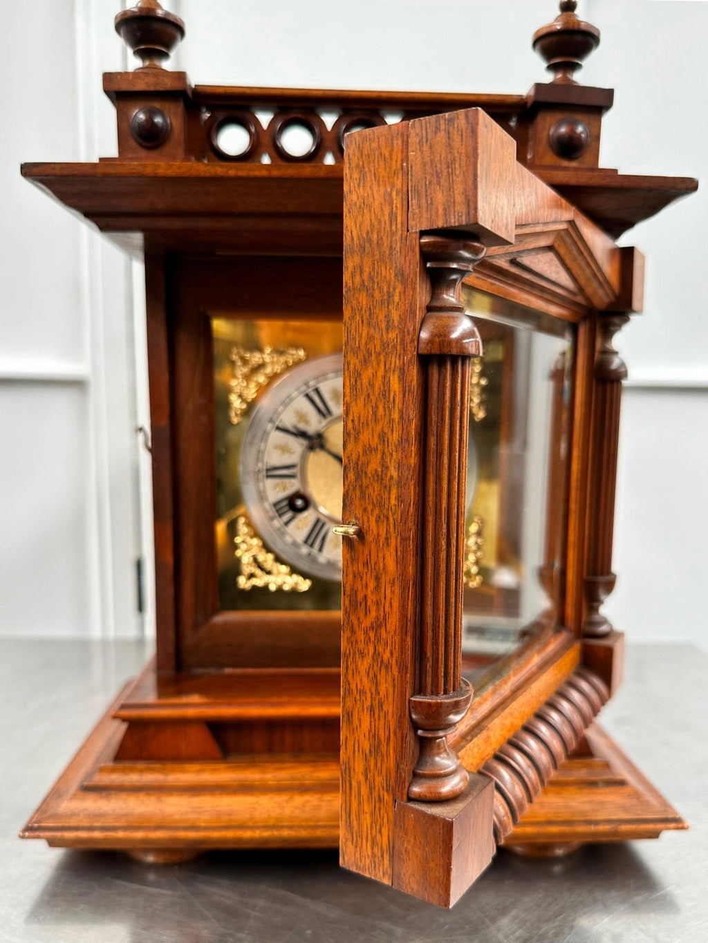 Antique Junghans Hammer on Coil Strike Pendulum Mantel Clock | Adelaide Clocks