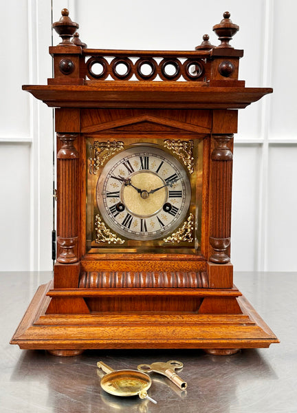Antique Junghans Hammer on Coil Strike Pendulum Mantel Clock | Adelaide Clocks