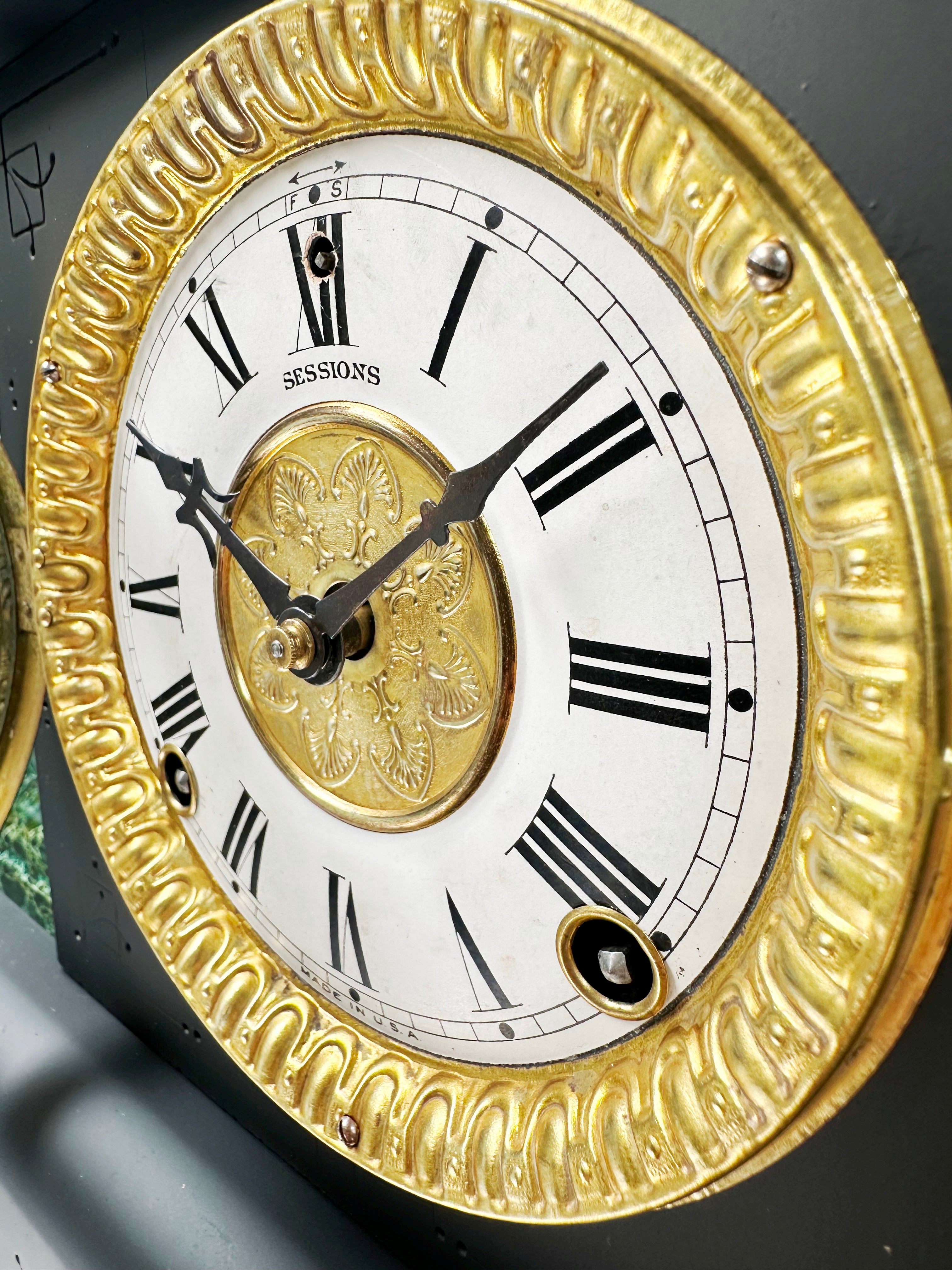 Antique Session Hammer on Bell and Coil Strike Mantel Clock | Adelaide Clocks