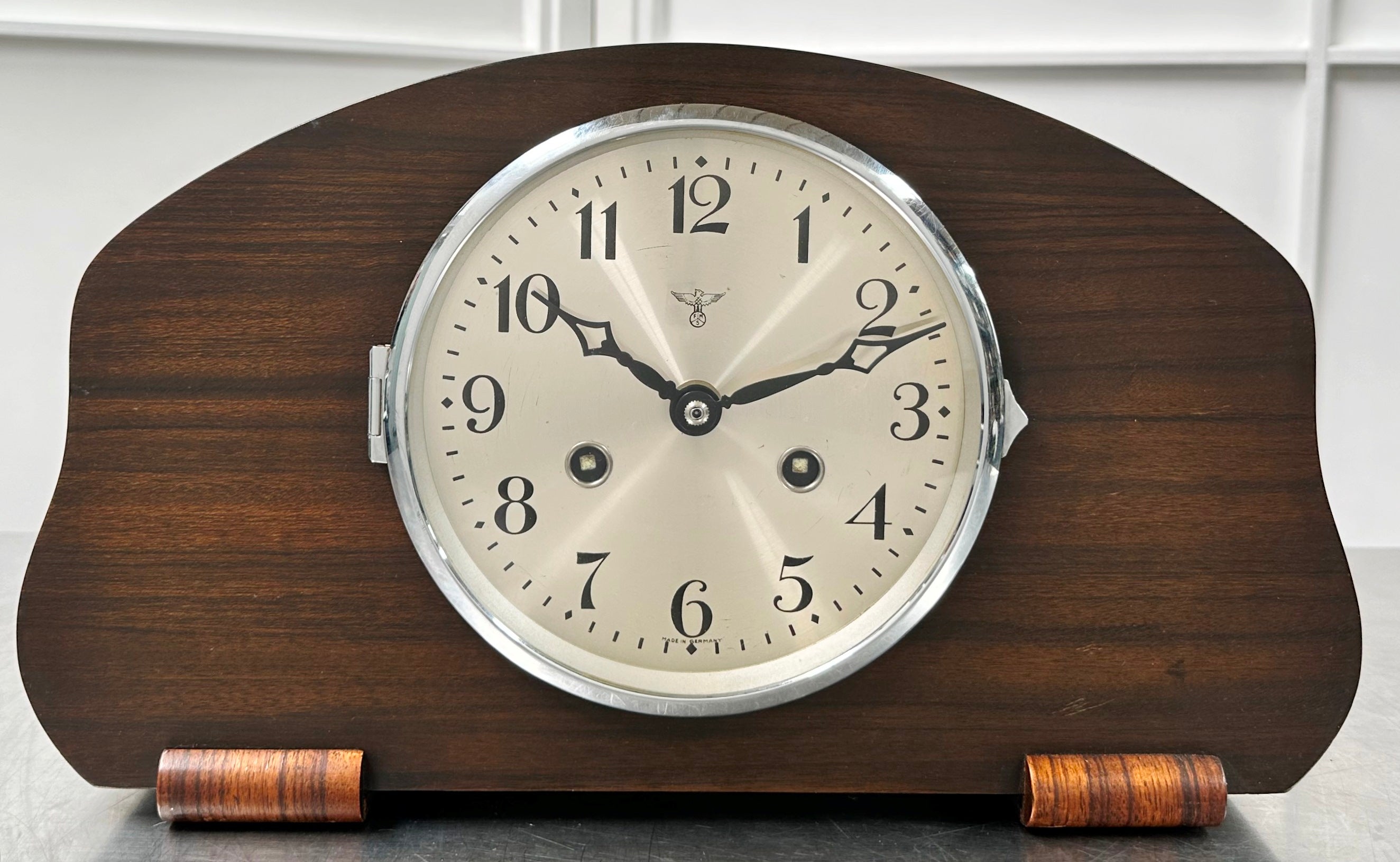 Vintage F.M.S. German Battery Mantel Clock | Adelaide Clocks