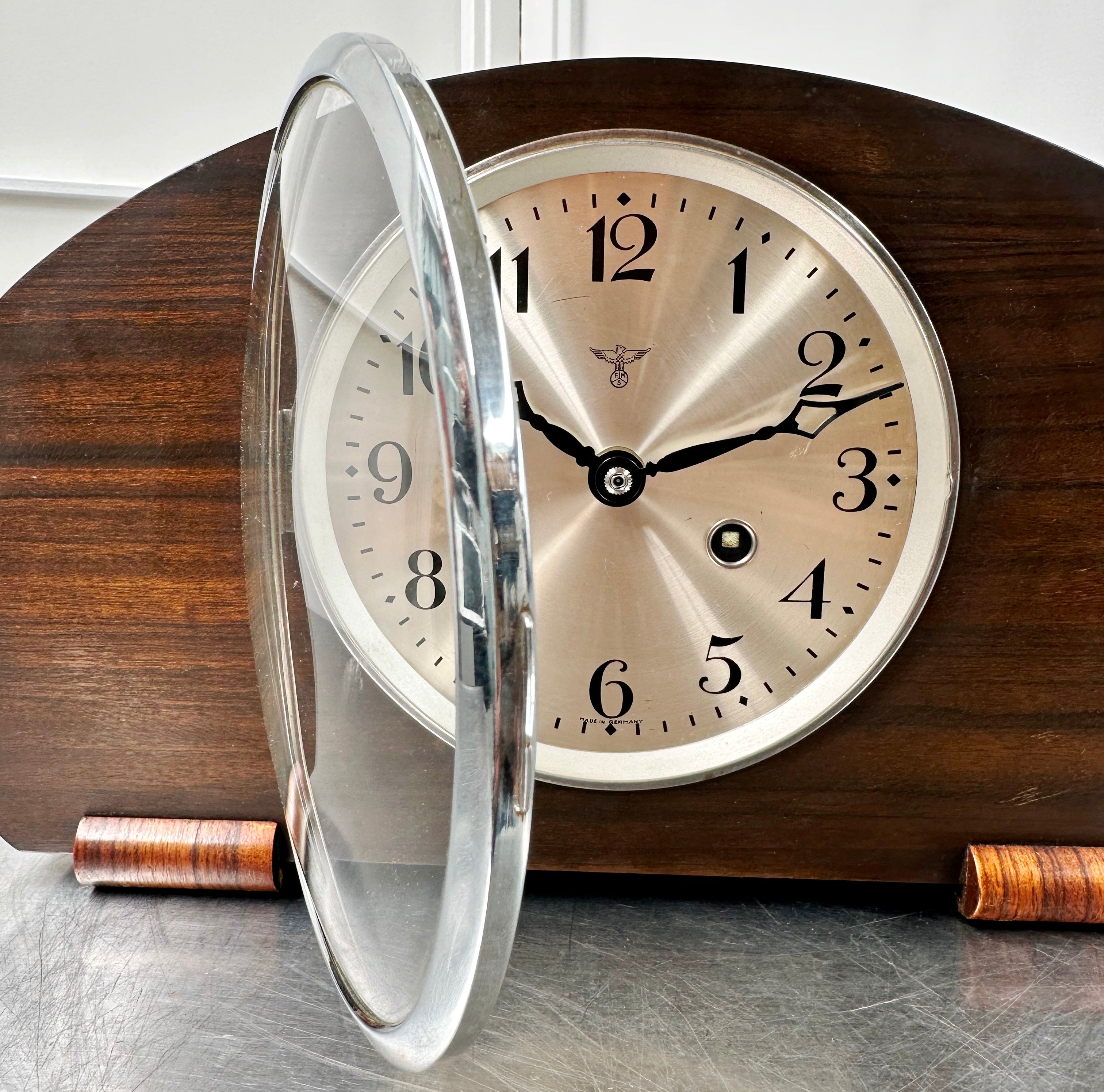 Vintage F.M.S. German Battery Mantel Clock | Adelaide Clocks