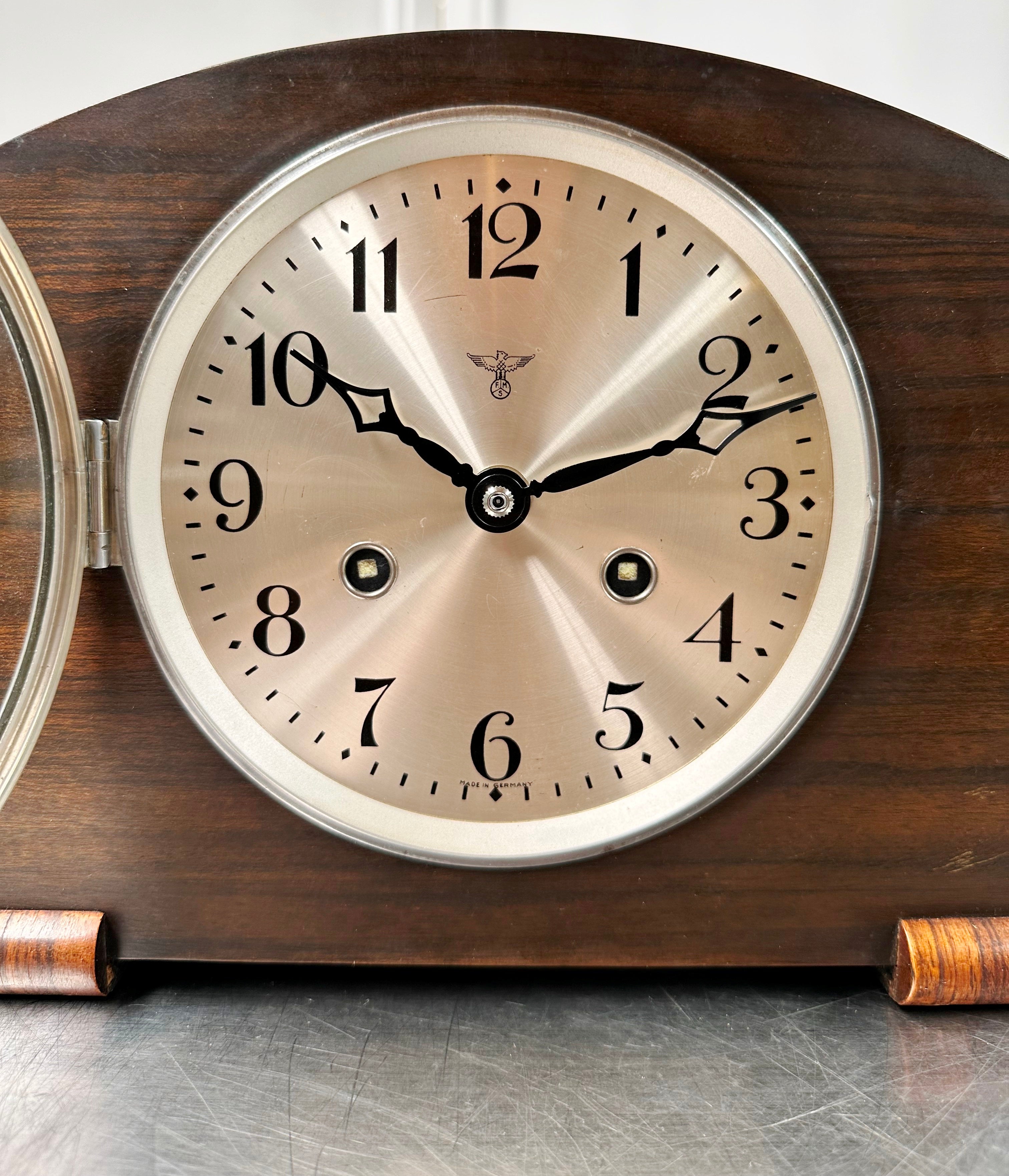 Vintage F.M.S. German Battery Mantel Clock | Adelaide Clocks