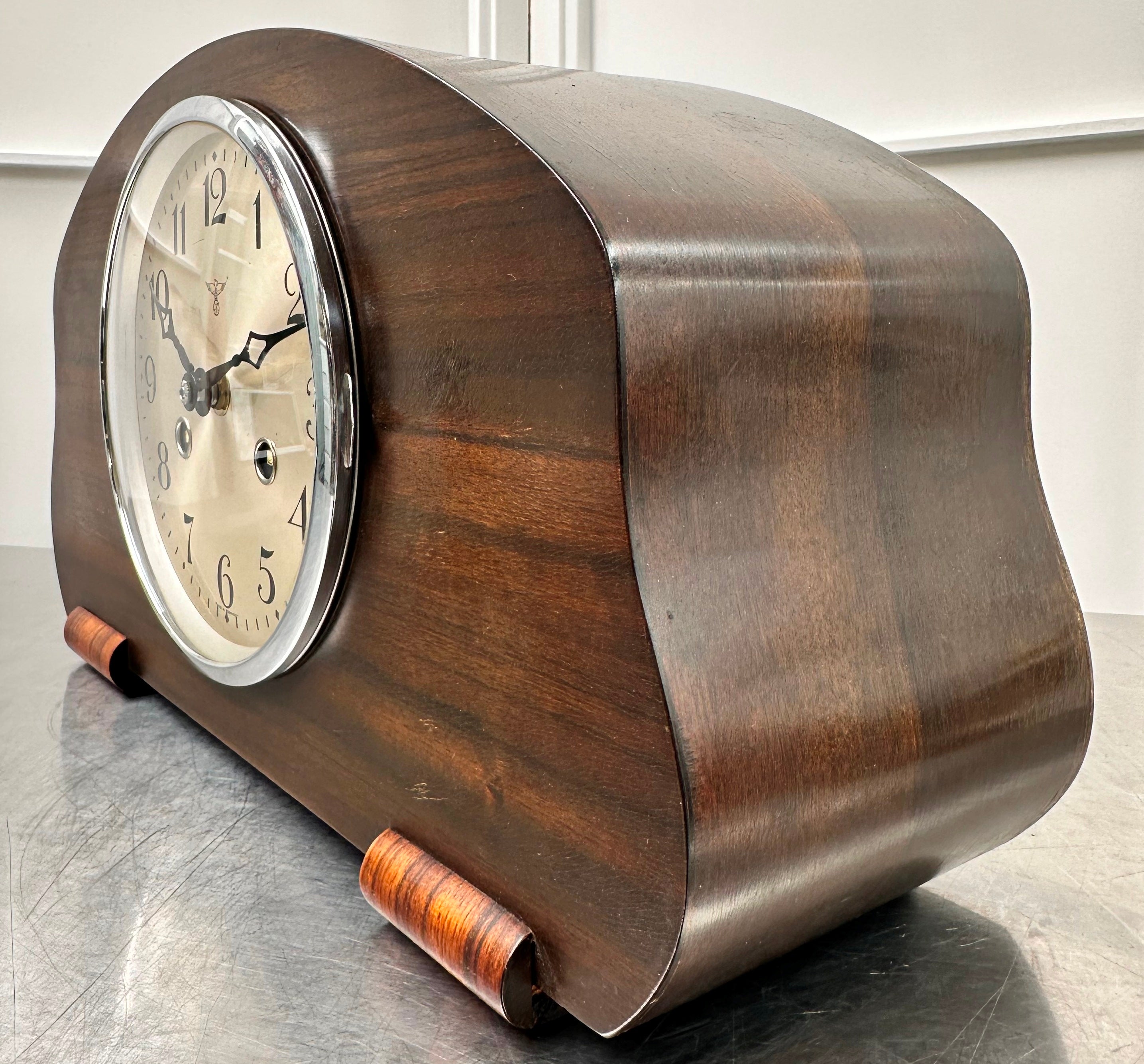 Vintage F.M.S. German Battery Mantel Clock | Adelaide Clocks