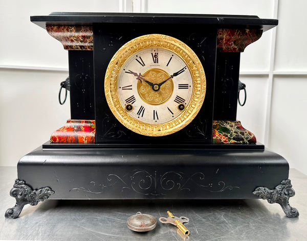 Antique Sessions Bell Chime Hammer on Coil Strike Mantel Clock | Adelaide Clocks