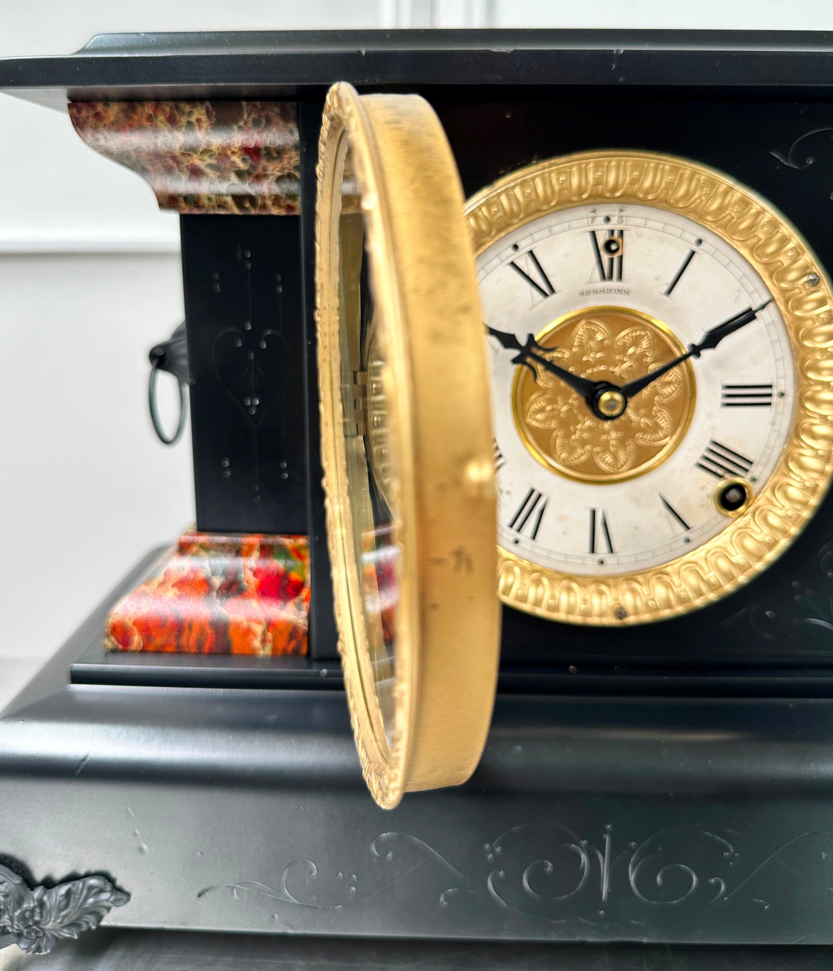 Antique Sessions Bell Chime Hammer on Coil Strike Mantel Clock | Adelaide Clocks