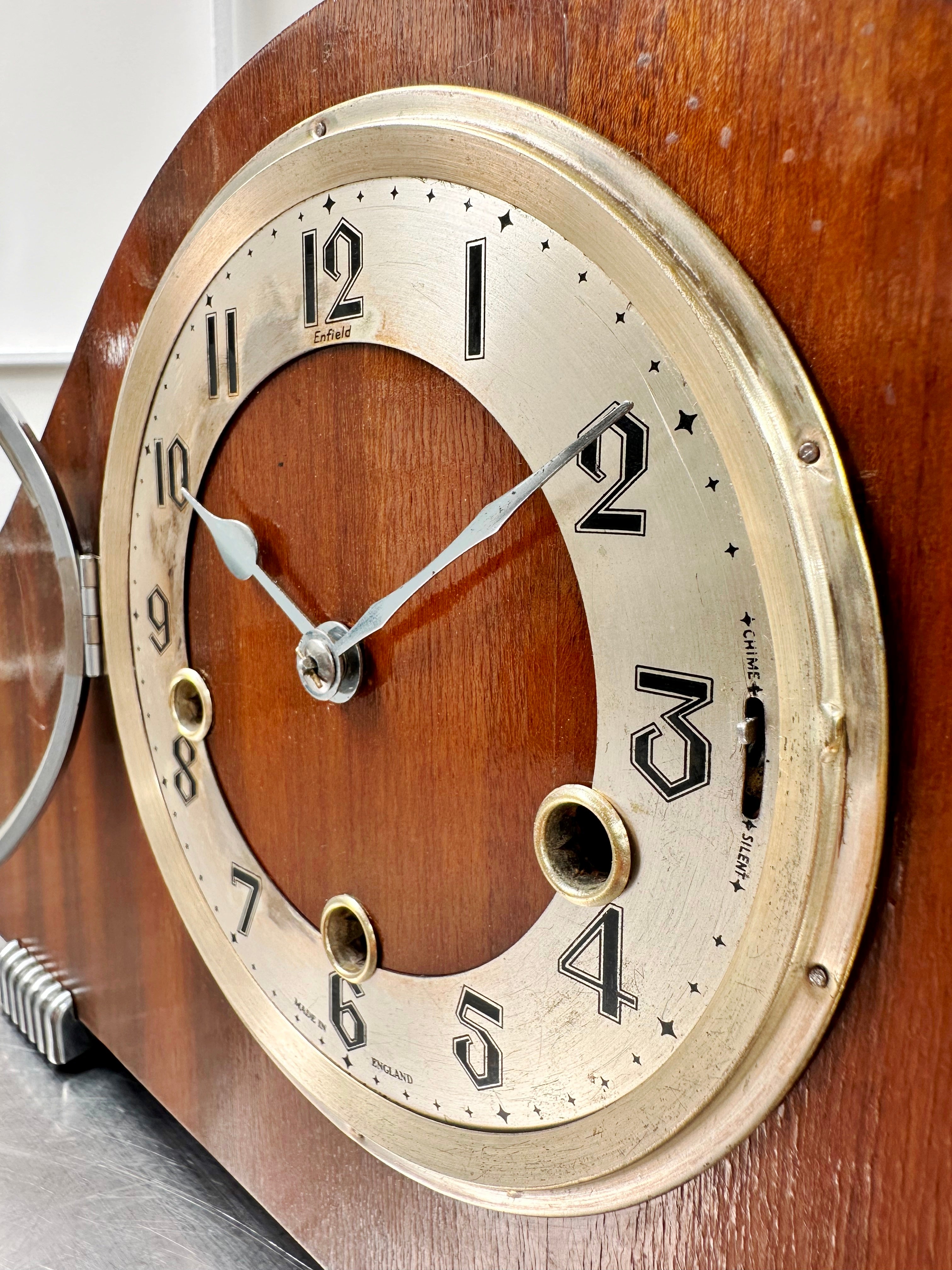 Vintage Art Deco Enfield Hammer Strike Pendulum Mantel Clock | Adelaide Clocks