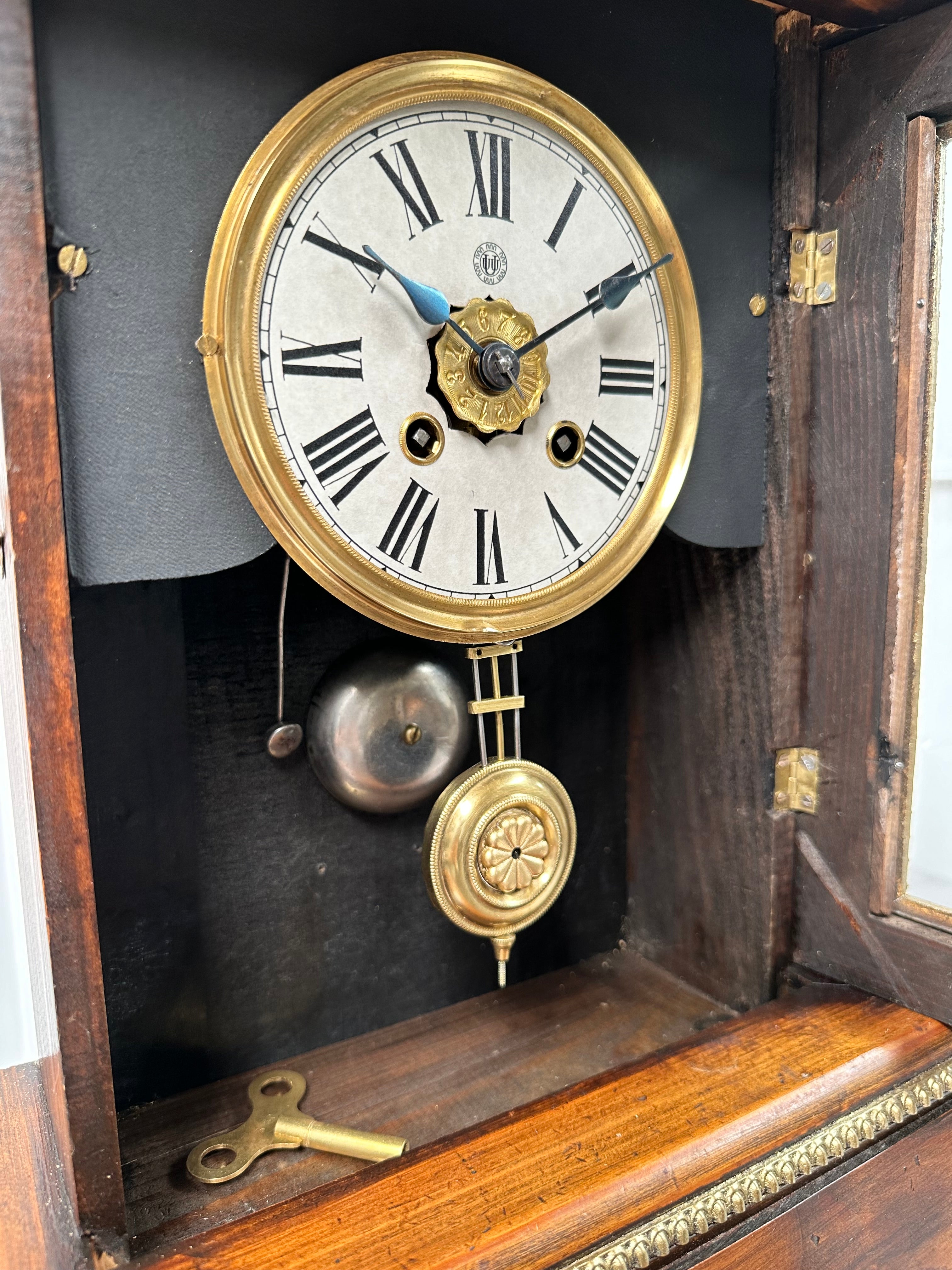 Antique UUU Union Clock Co. Daily Wind Alarm Mantel Clock | Adelaide Clocks