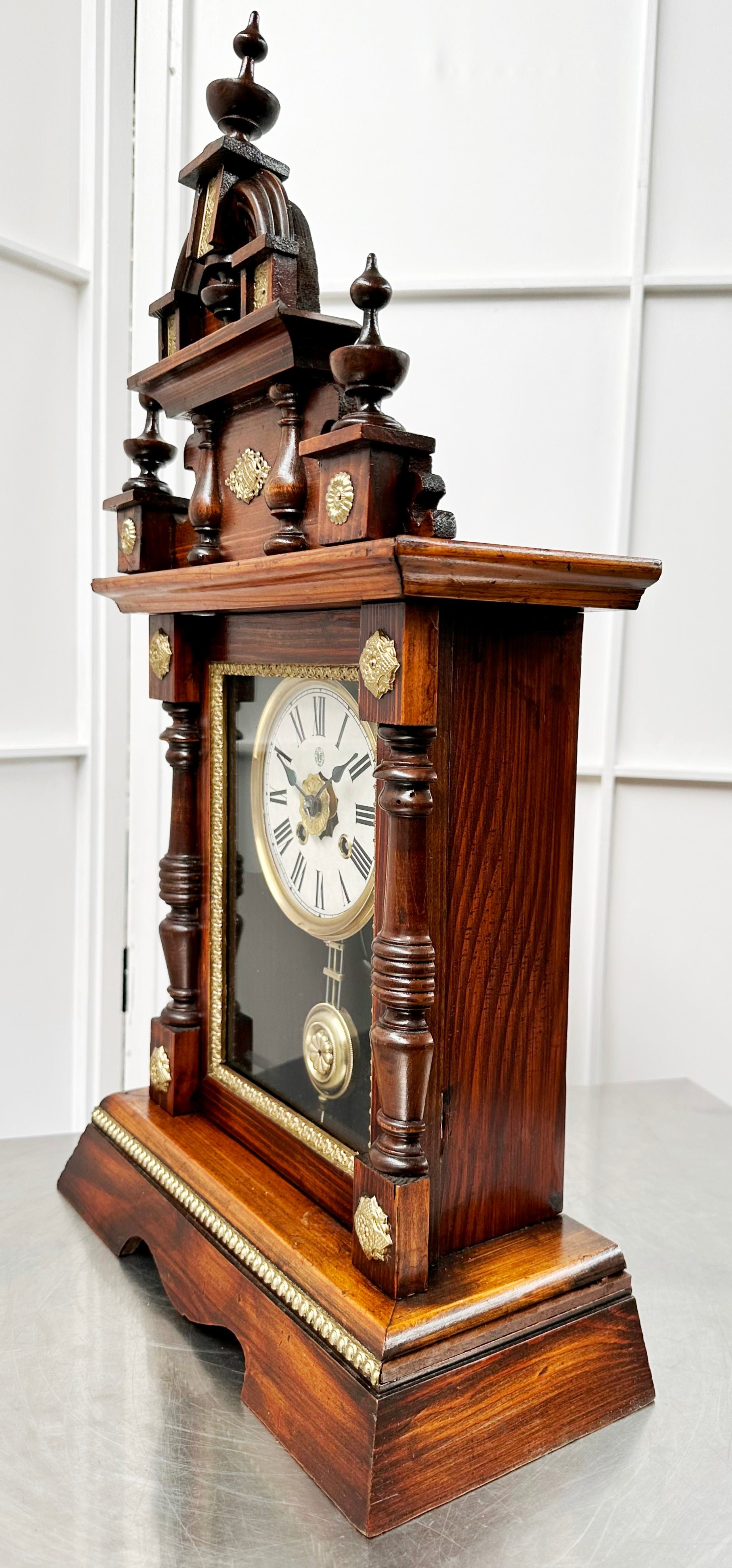 Antique UUU Union Clock Co. Daily Wind Alarm Mantel Clock | Adelaide Clocks