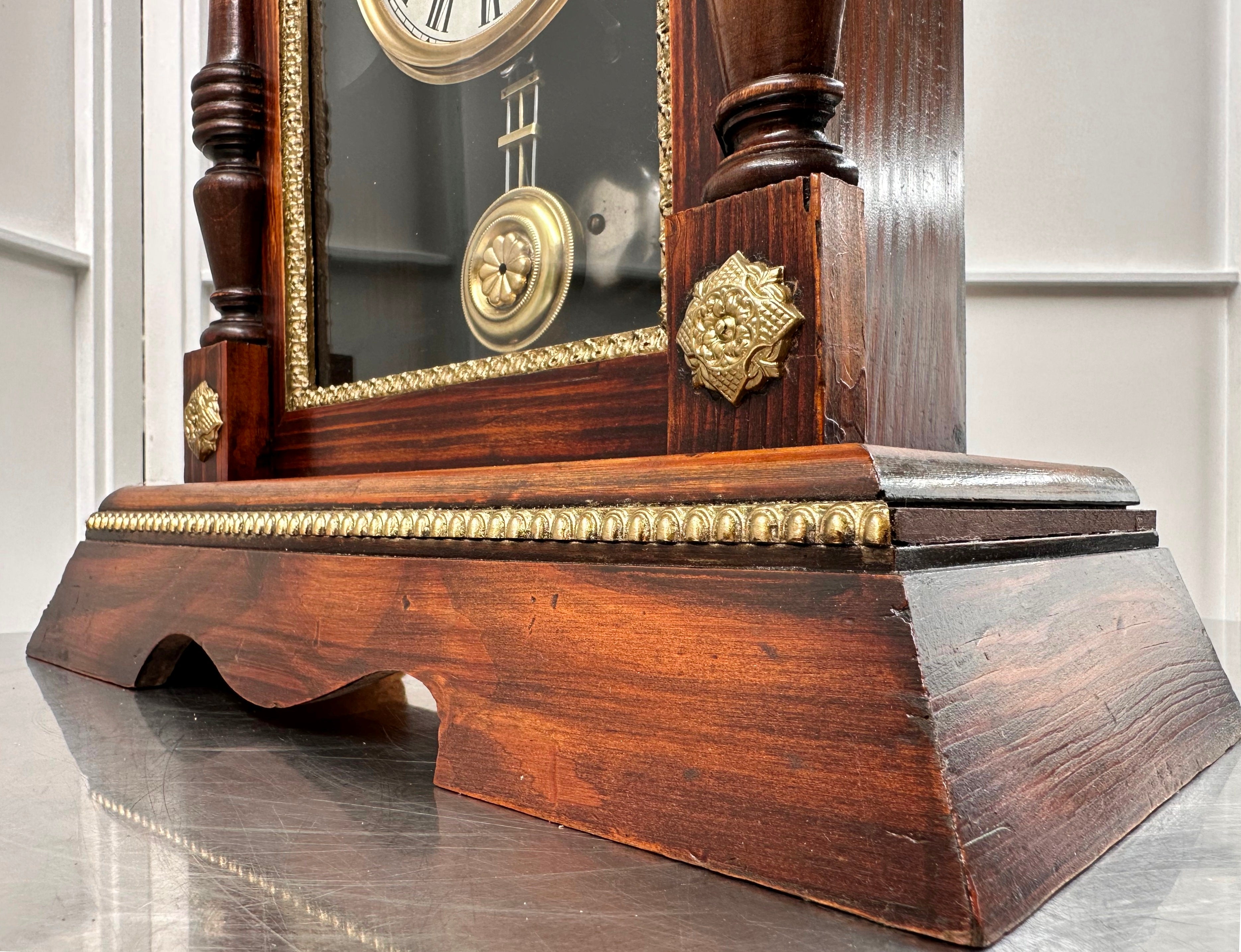 Antique UUU Union Clock Co. Daily Wind Alarm Mantel Clock | Adelaide Clocks