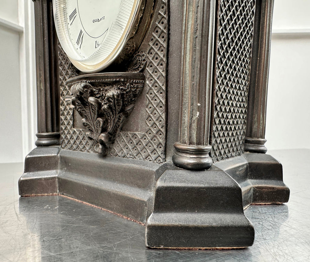 Vintage Genesis Cast BRONZE Battery Mantel Clock  | Adelaide Clocks