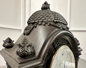 Vintage Genesis Cast BRONZE Battery Mantel Clock  | Adelaide Clocks
